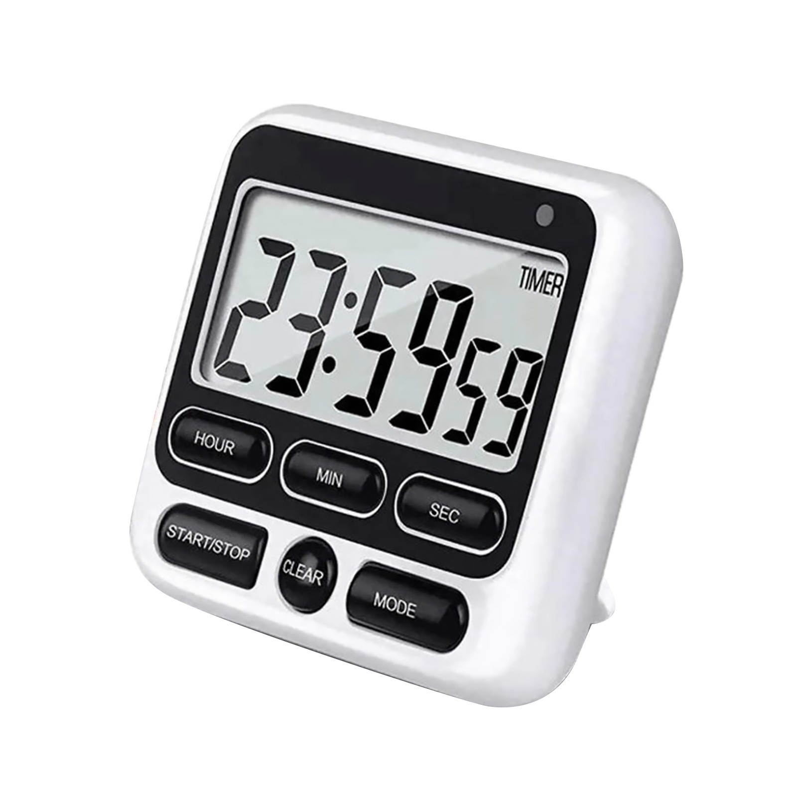 Timer Alarm Clock 3 in 1 Digital Kitchen Timer Magnetic Hook Large Display Black