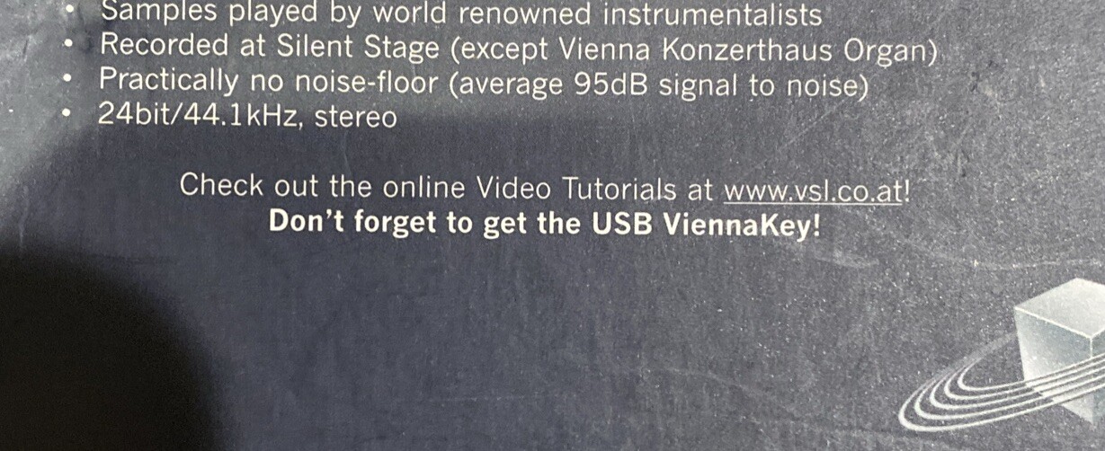 VIENNA SYMPHONIC LIBRARY SPECIAL EDITION VSL INSTRUMENTS SOFTWARE