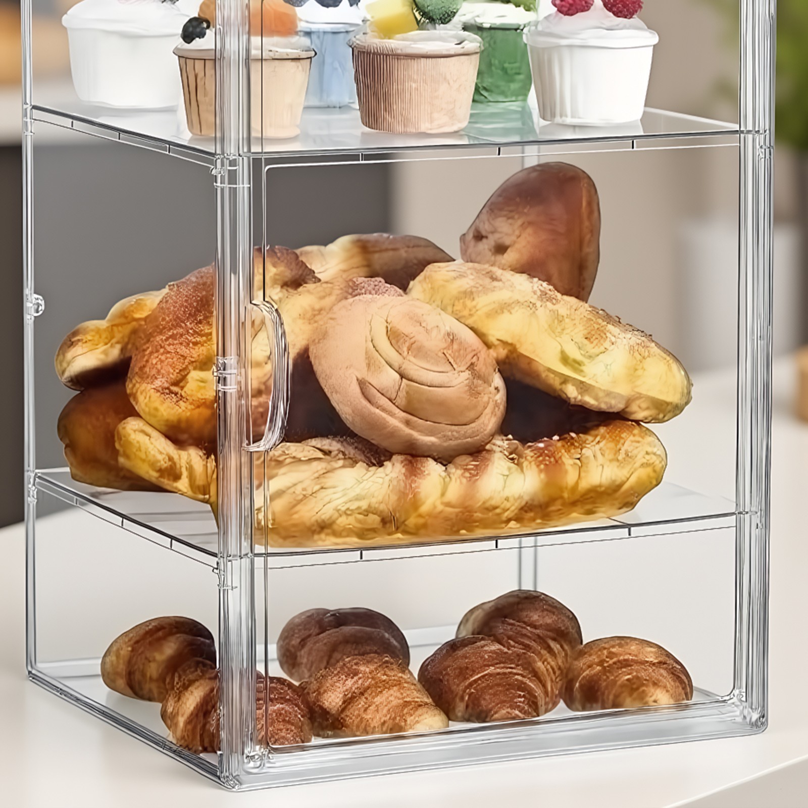 Stackable Storage Drawers Clear Acrylic Organizer Bathroom Make up (2 Partition)