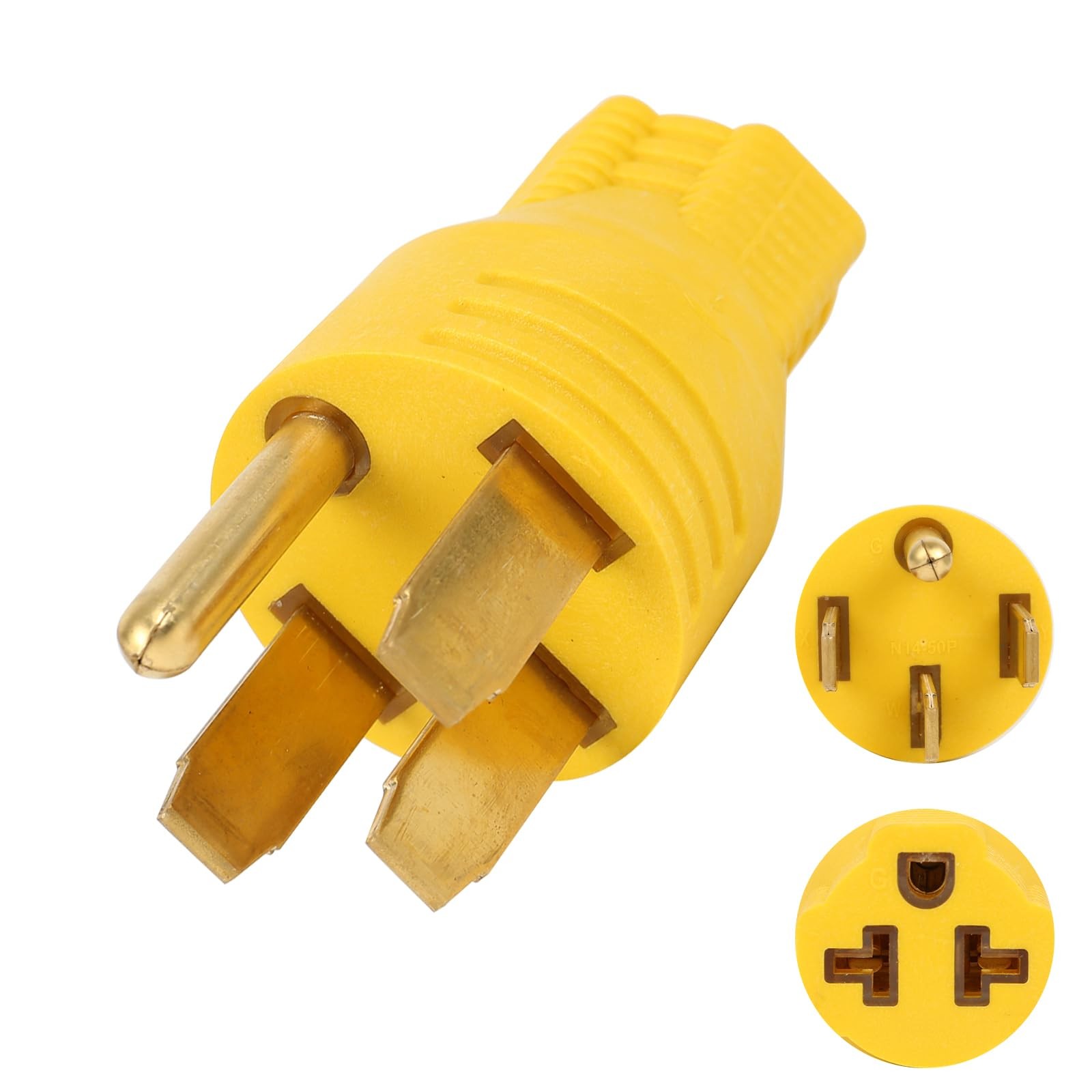 NEMA 14-50P to 5-15R 5-20R 6-15R 6-20R Compact 240V 50 Amp 3 Prong Male Plug ...