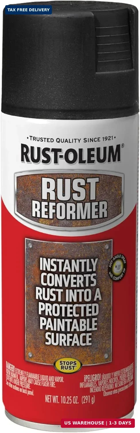 Share Rust-Oleum Stops Rust Converter Rust Reformer Spray Flat Black Finish 10.2
