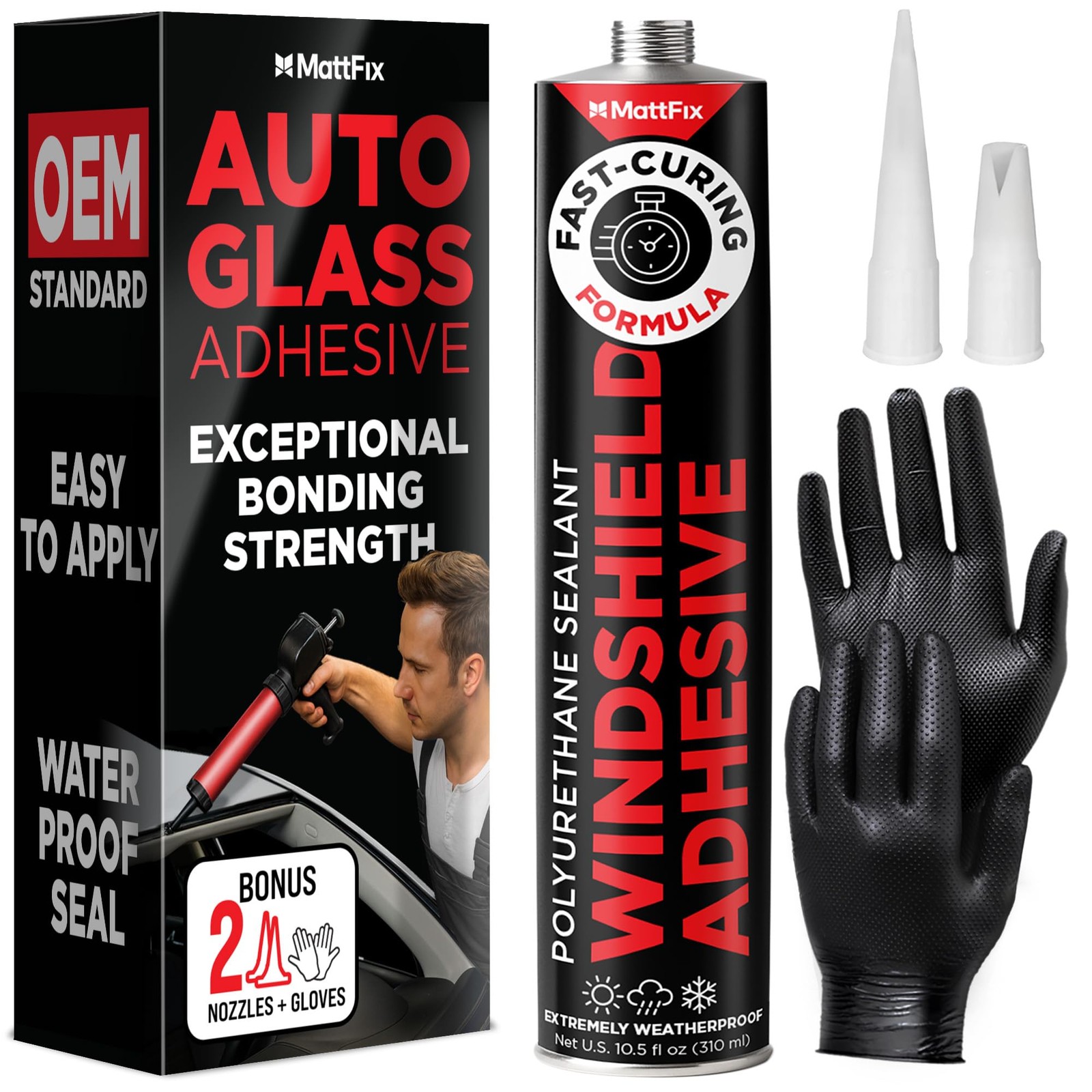 Windshield Adhesive – Easy to Apply – Fast Curing & Weather Resistant – High-