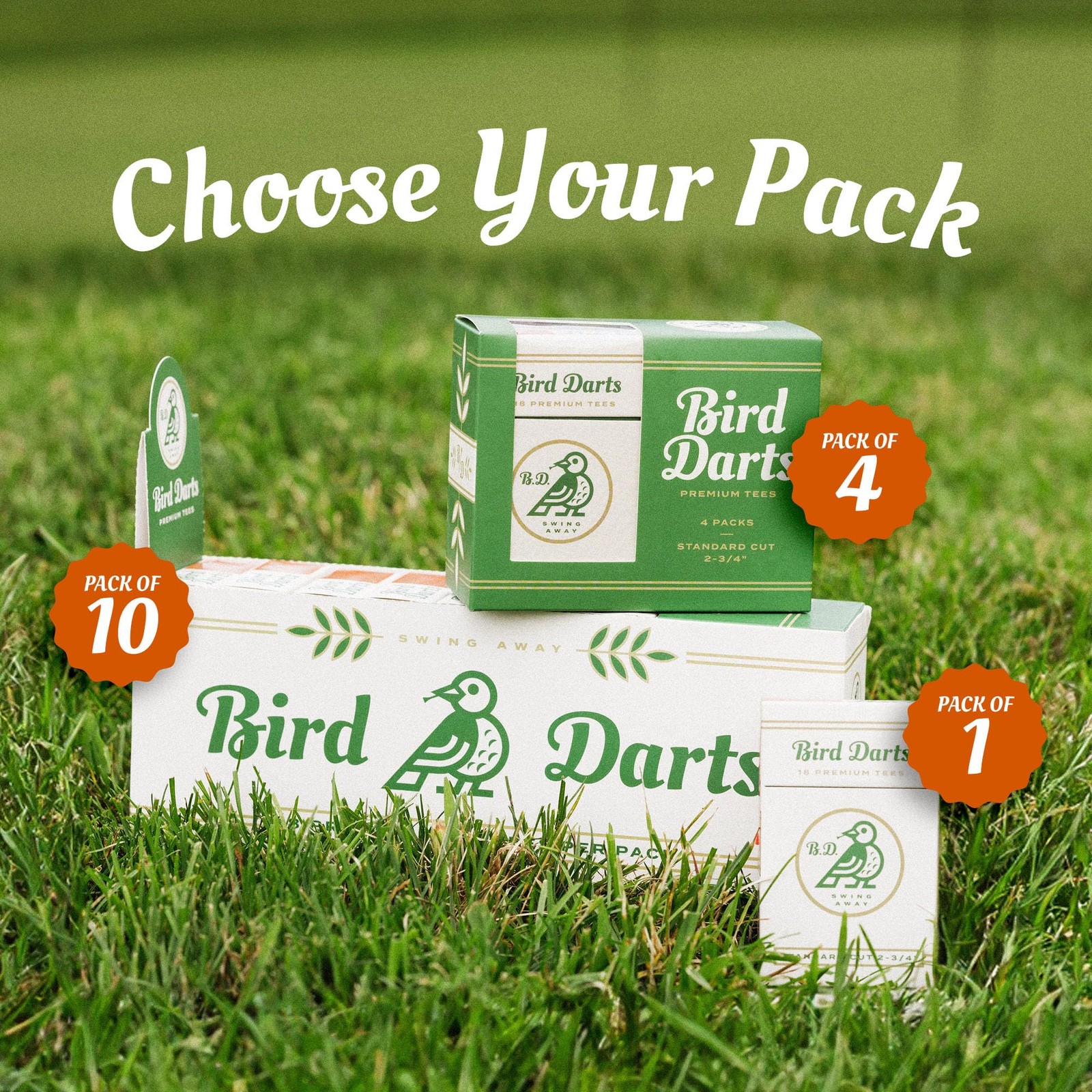 Premium Bamboo Golf Tees 180 Units 2 ¾" Durable & Biodegradable
