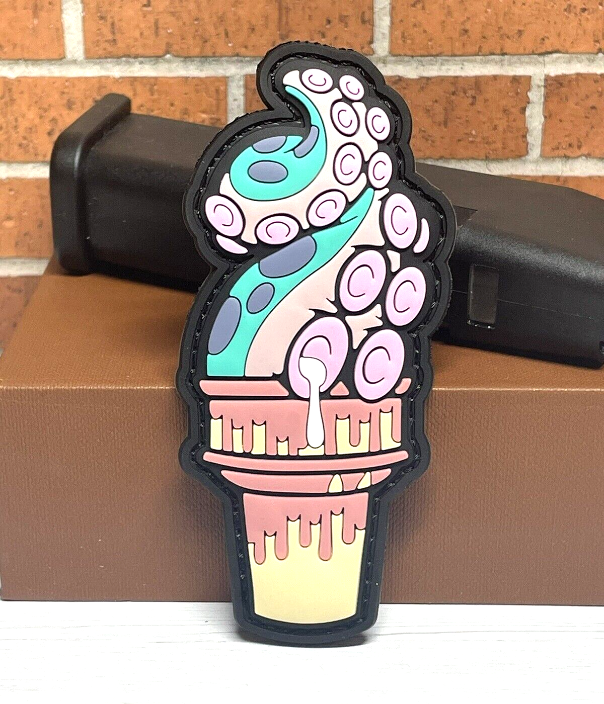 PVC Tactical Morale Patch - Octopus Ice Cream Patch - Squid Tentacle Patch