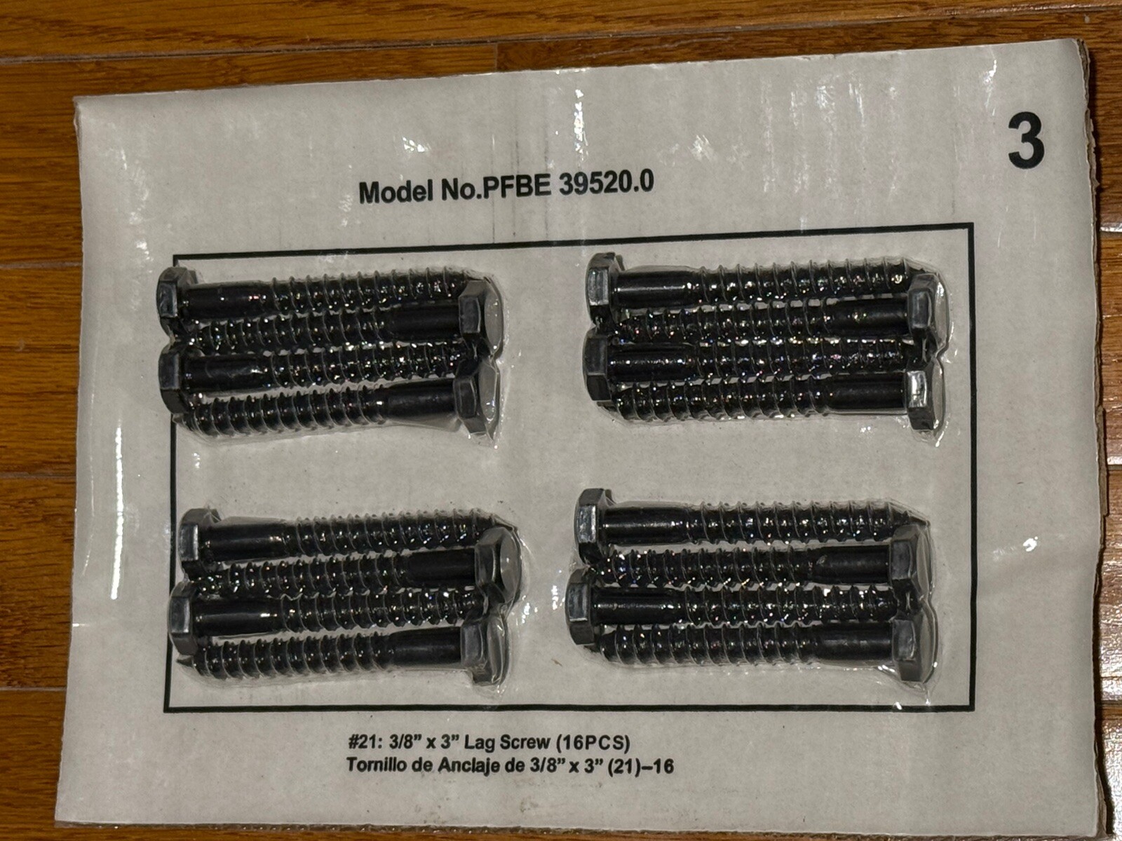 16 PCS 3/8”x3” Lag Screws Preform Carbon Strength Foldable Wall Rack PFBE39520.0