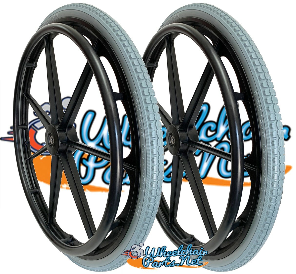24" X 1 3/8" INVACARE 7 SPOKE WHEEL WITH 1/2" BEARINGS. FITS ON TRACERS. OTHERS