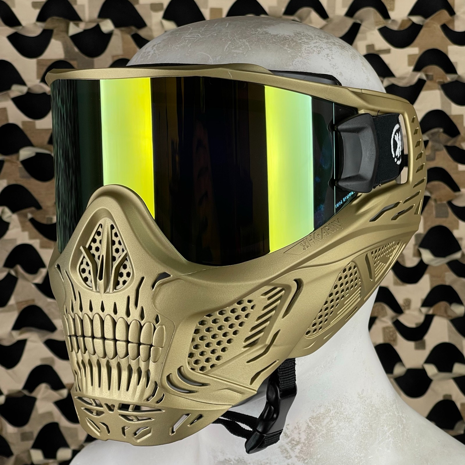 HK Army HSTL Skull Thermal Paintball Mask - Metallic Gold (Gold w/ Gold Lens)