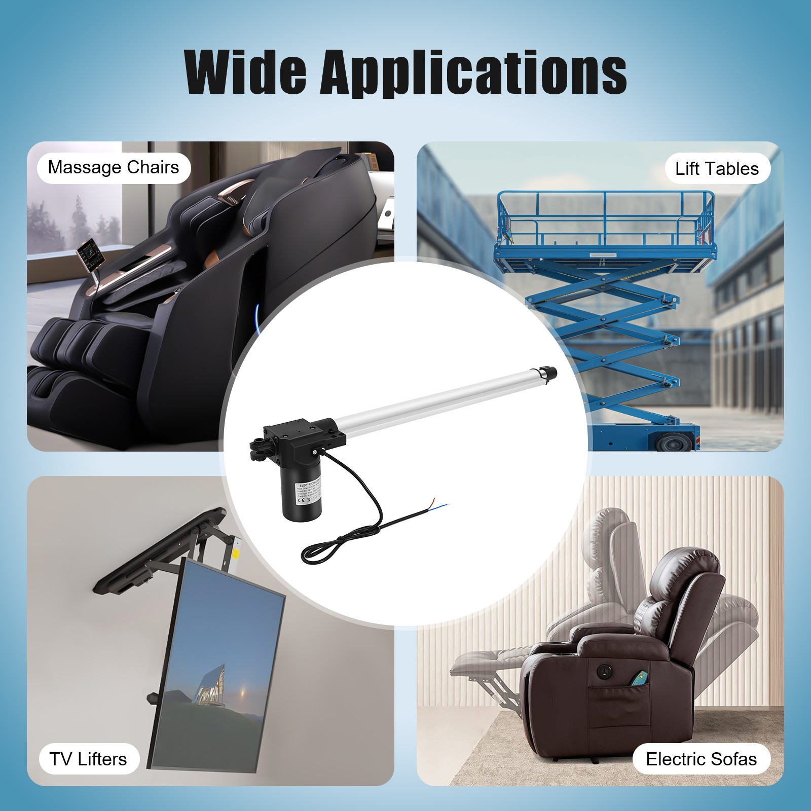 6000N Electric Linear Actuator, 500mm Stroke Linear Actuator with 12V DC Motor