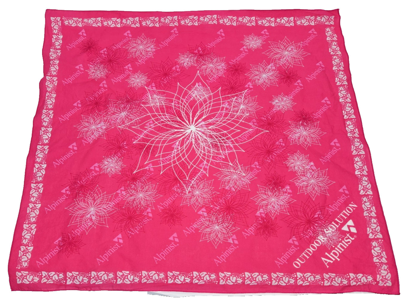 Alpinist Outdoor Solution 22x20" Hot Pink Bandana Floral Print Outdoor/Hiking