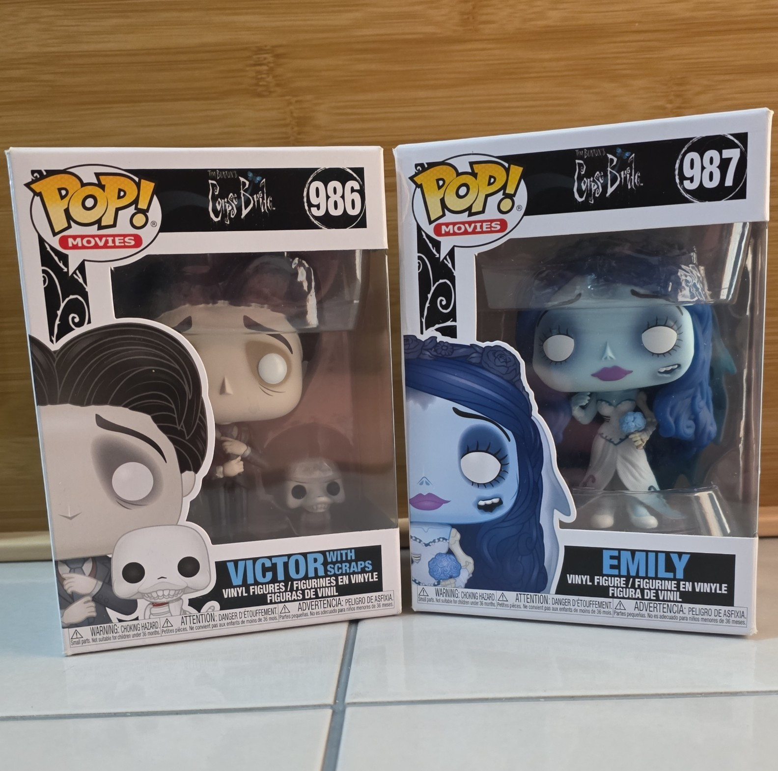 Funko Pop! Movies Corpse Bride Victor w/ Scraps & Emily 2-Pack #986 #987 Boxed