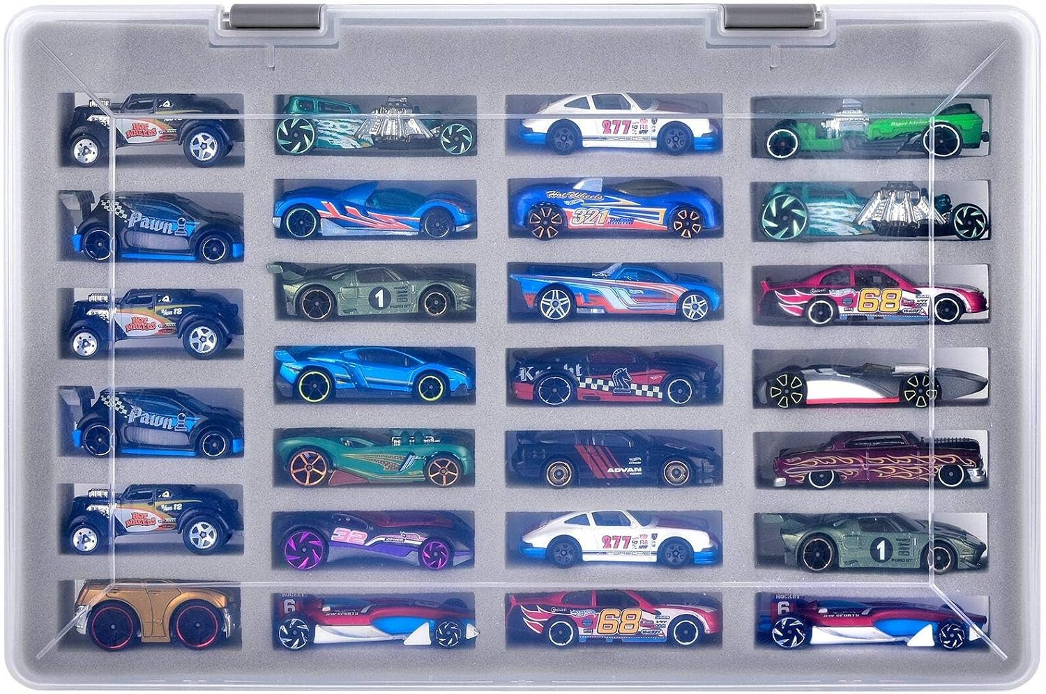 FULLCASE Display Case for Hot Wheels Cars, Toy Organizer Storage Box Holds 27 To