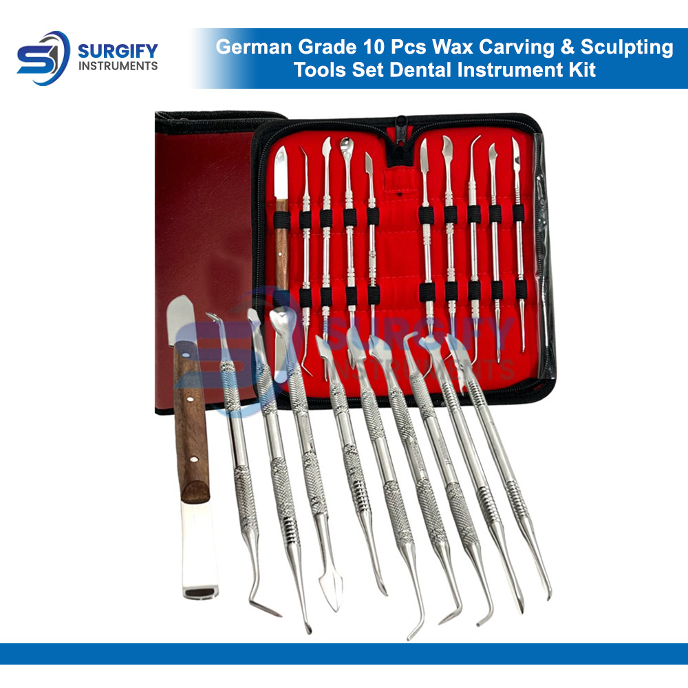 German Grade 10 Pcs Wax Carving & Sculpting Tools Set Dental Instrument Kit
