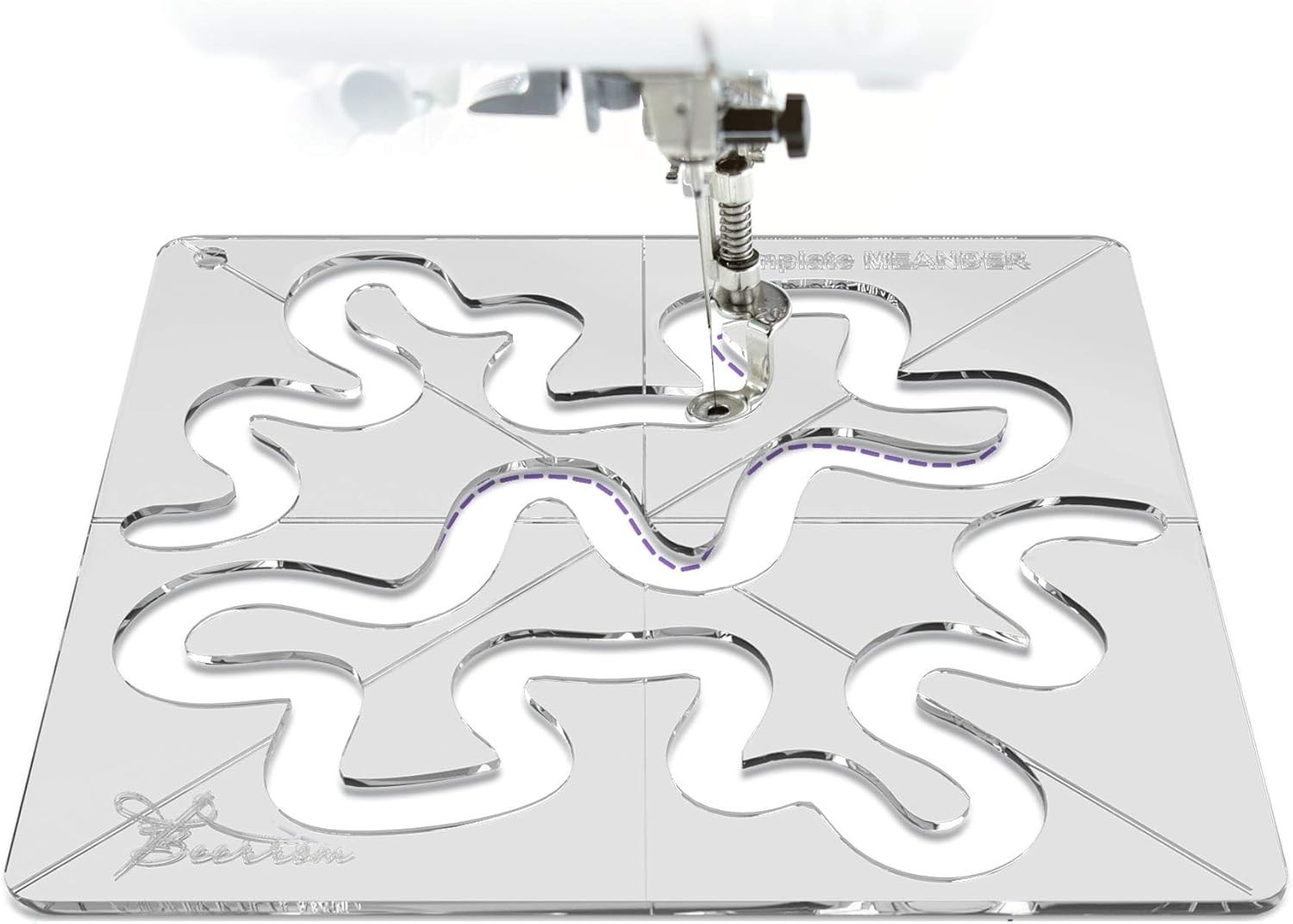 Free-Motion Quilting Templates – 4mm Acrylic Meander Ruler for Domestic & Indust