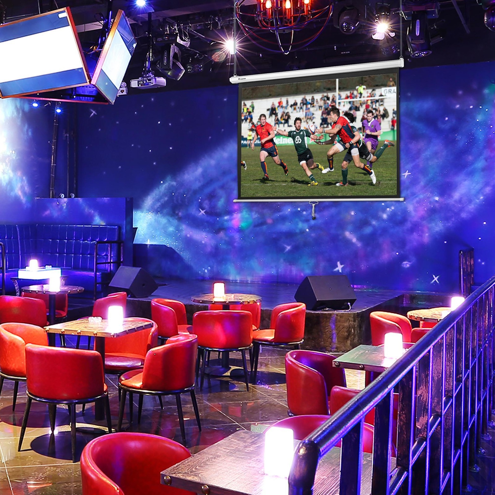 72" 4:3 Manual Pull Down Projector Screen Movie TV Video Projection Theater Home