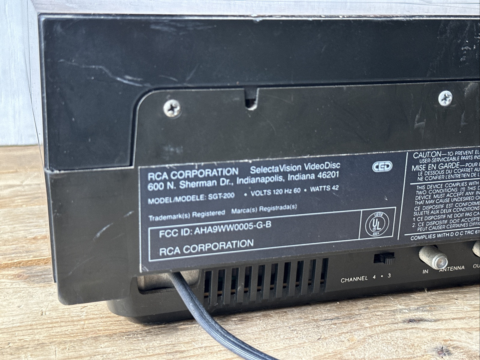 RCA SelectaVision Video Disc SGT 200 Player & Discs