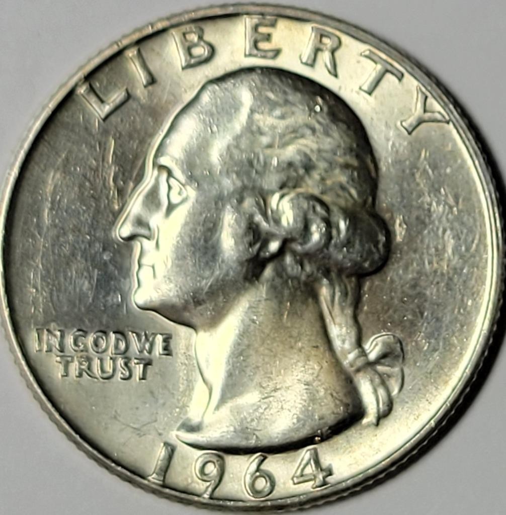 1964 - D Silver Washington Quarter - ** CHBU **