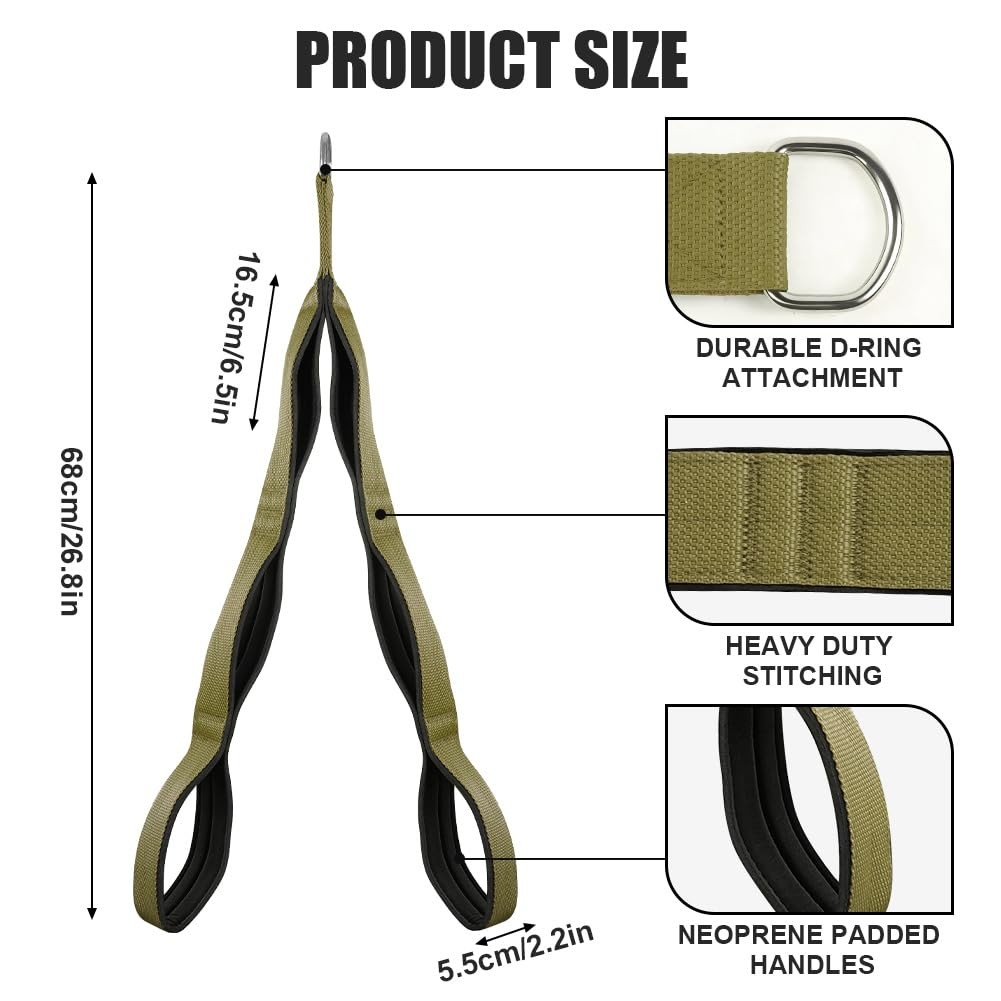 Tricep Rope Cable Attachment for Push Downs, Face Pulls & Full-Body Workouts