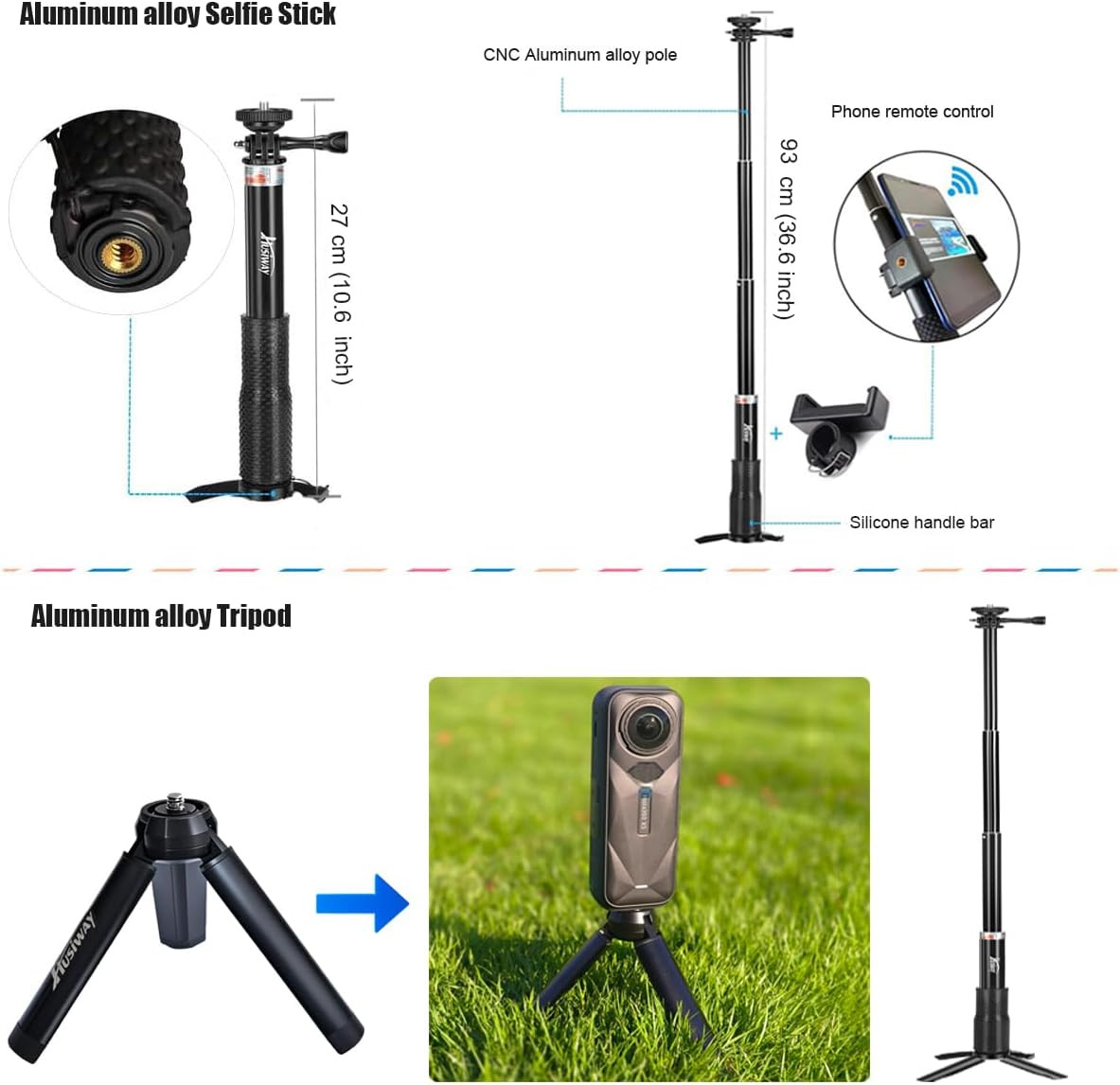 Accessories Kit for Insta360 X5 / X4 Camera Mount Bundle with Magnetic Mount