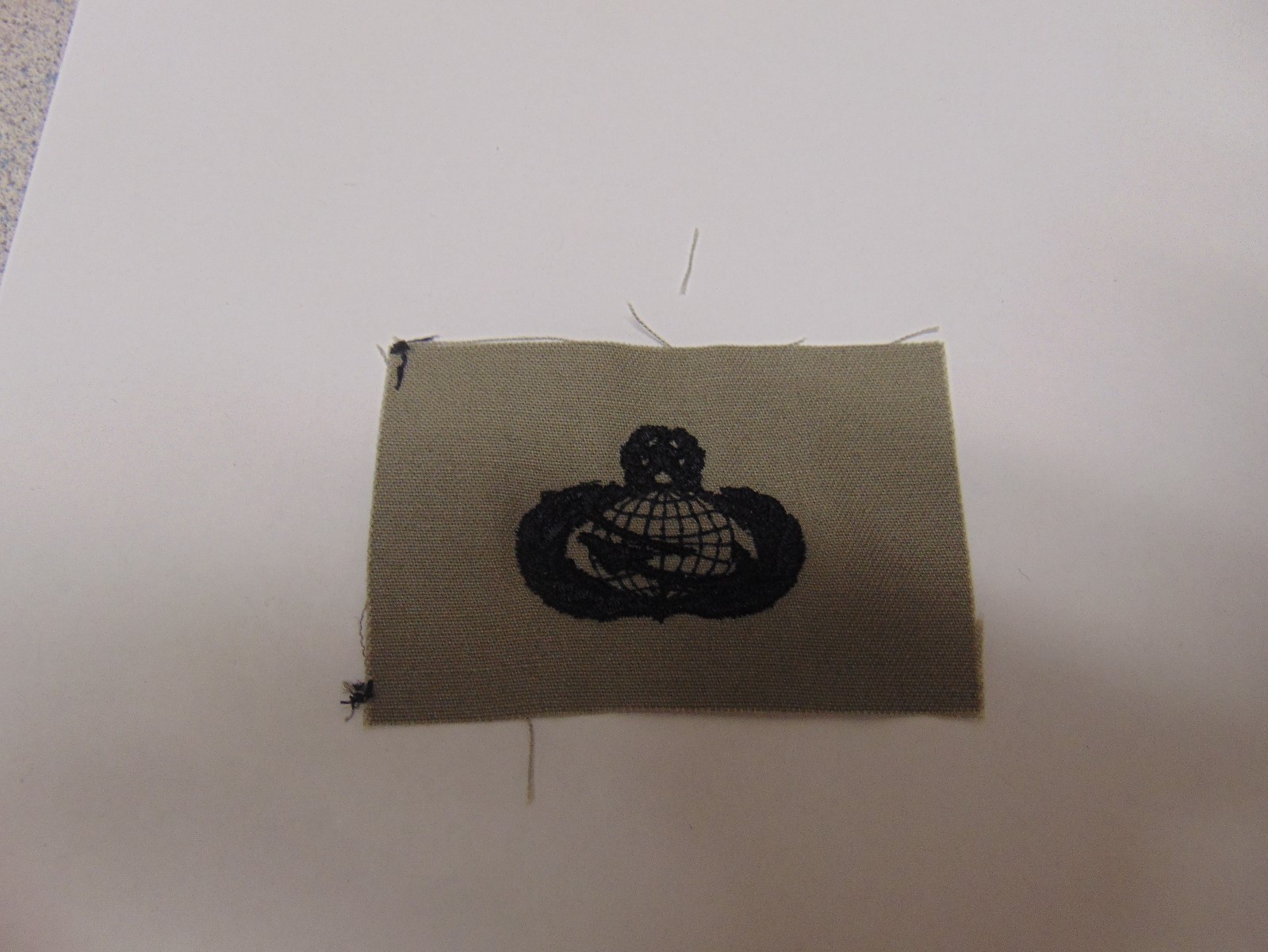 MILITARY PATCH US AIR FORCE CLOTH SEW ON ABU GRAY MASTER BASIC SERVICES