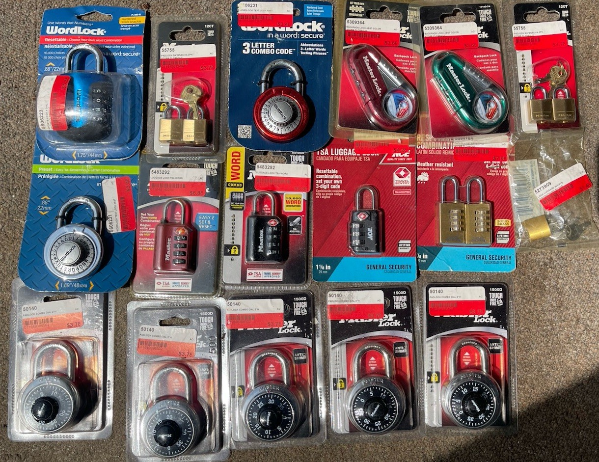 Lot Of Combination/Packlock/Dial Locks