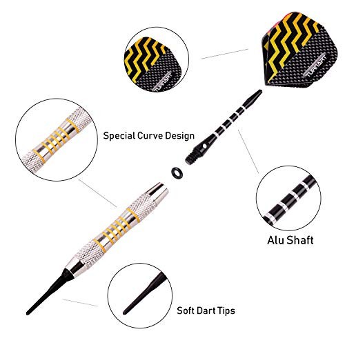 Professional Soft Tip Darts Set - Tungsten Plastic Tip Darts