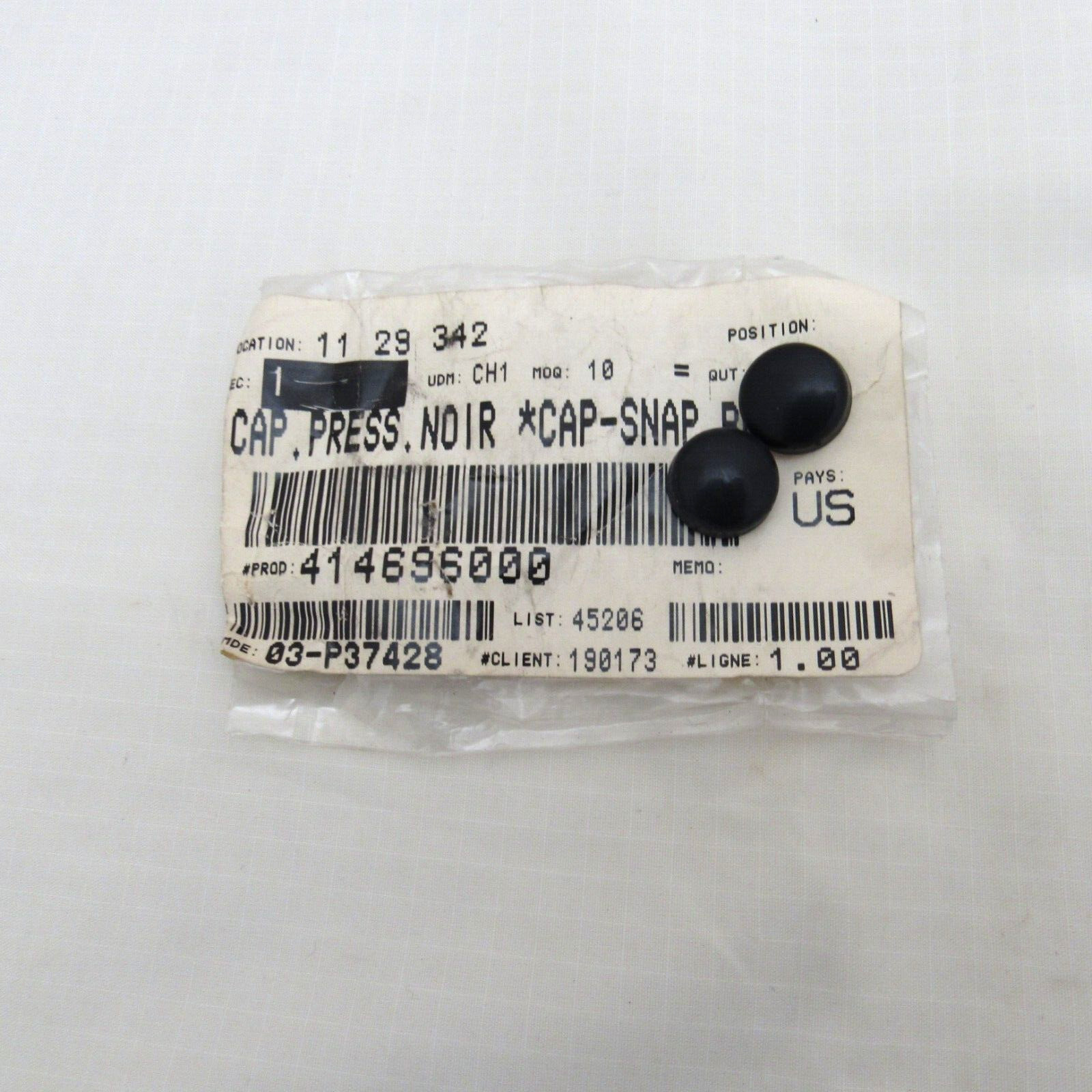 Ski Doo OEM Black Windshield Snap Caps 414696000 Set of 2