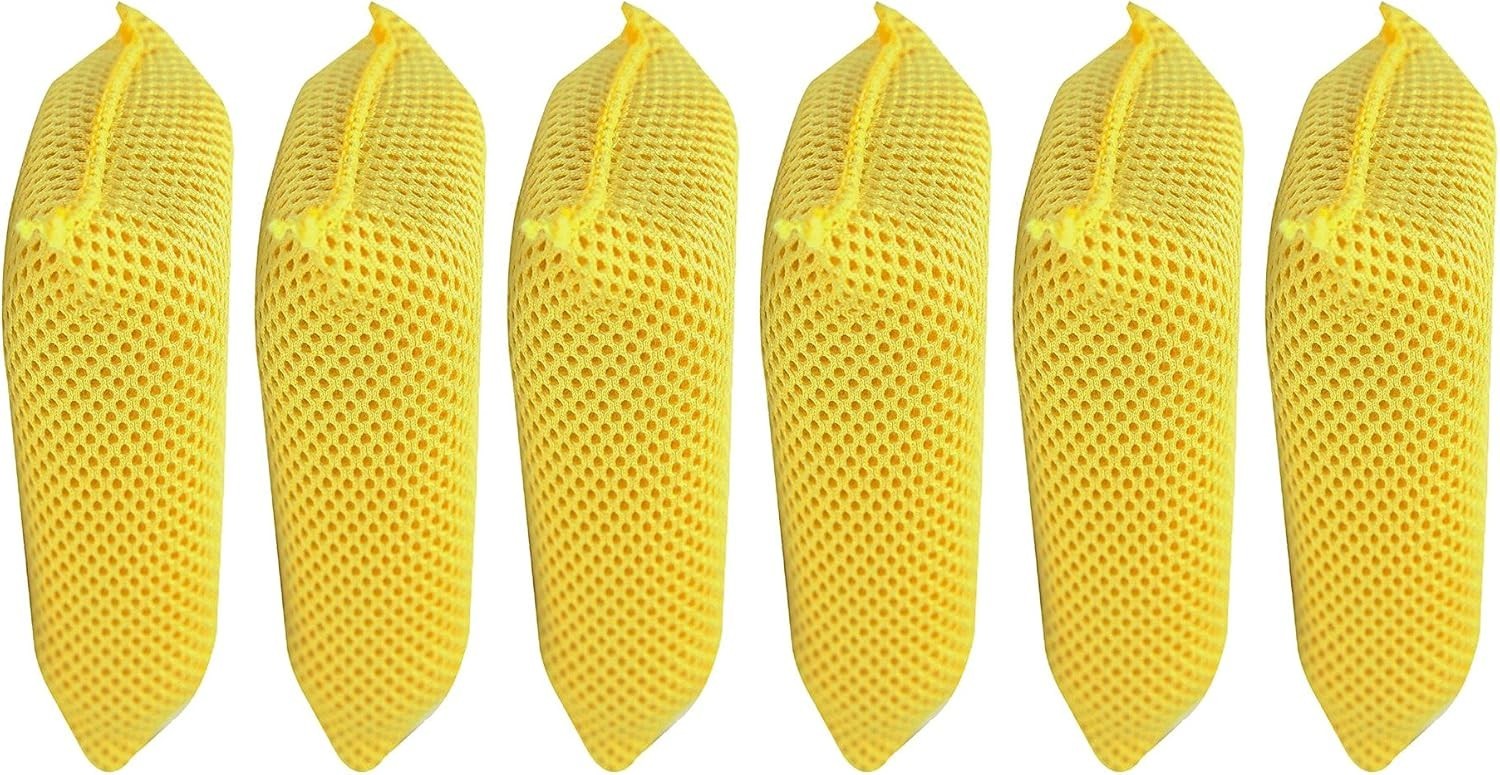 6-Pack, Bug Scrubber Sponge, Yellow, Large Microfiber