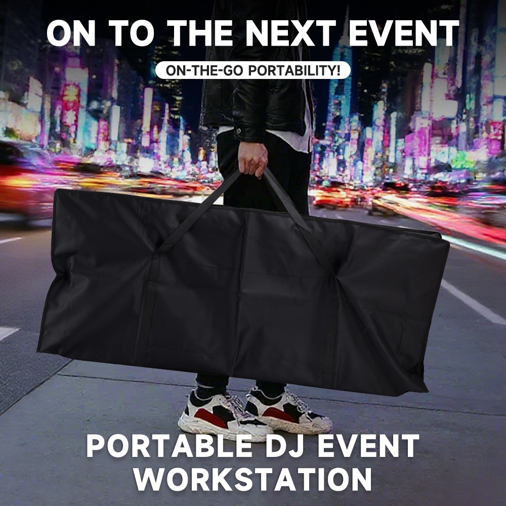 Portable DJ Facade Table Station 45"*42" Event Booth Facade Metal Foldable Frame