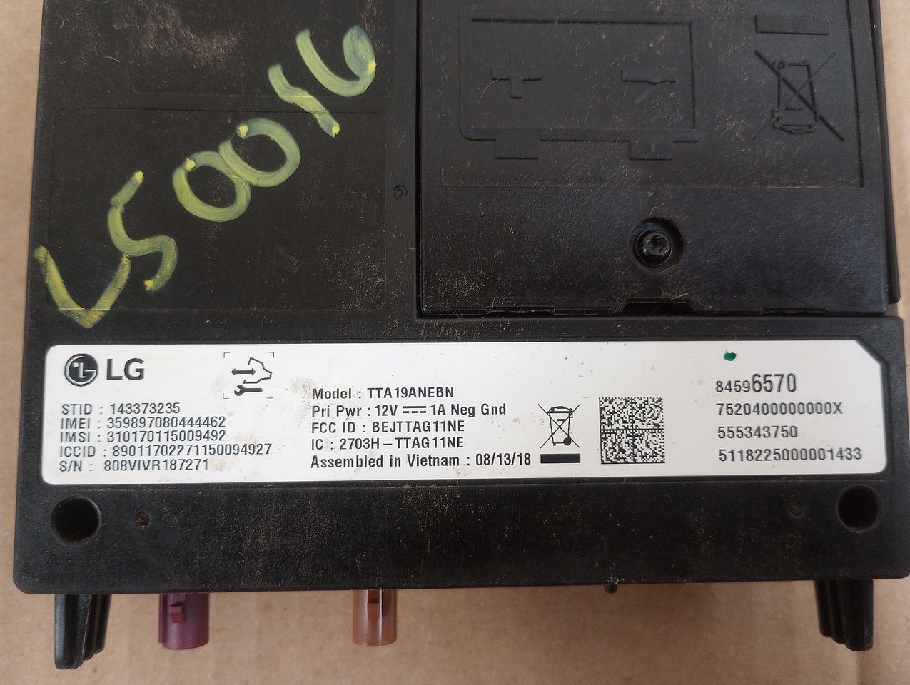 2019 Cadillac XT4 Onstar Module Chassis ECM 2977587
