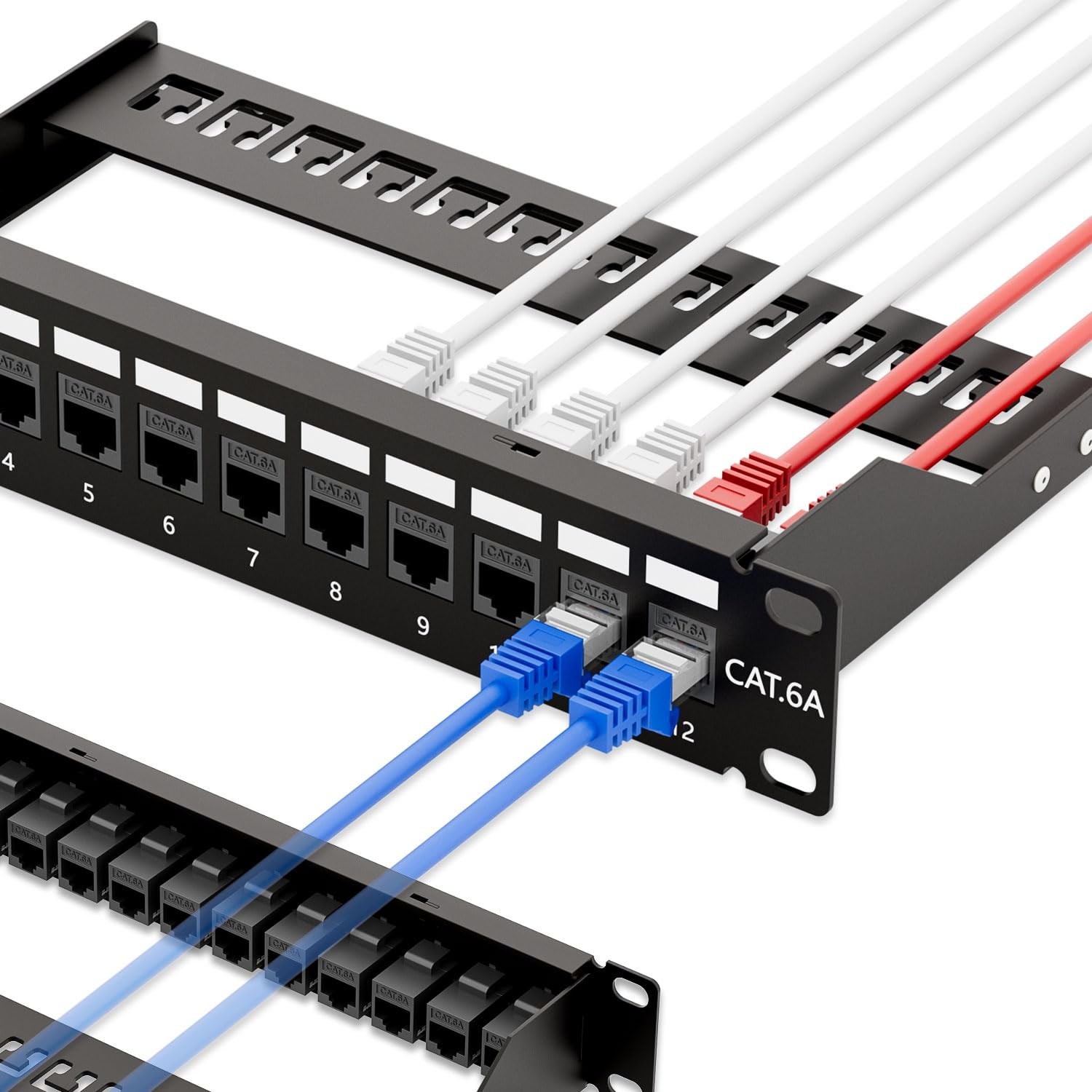 iwillink 12-Port Cat6A Patch Panel UTP