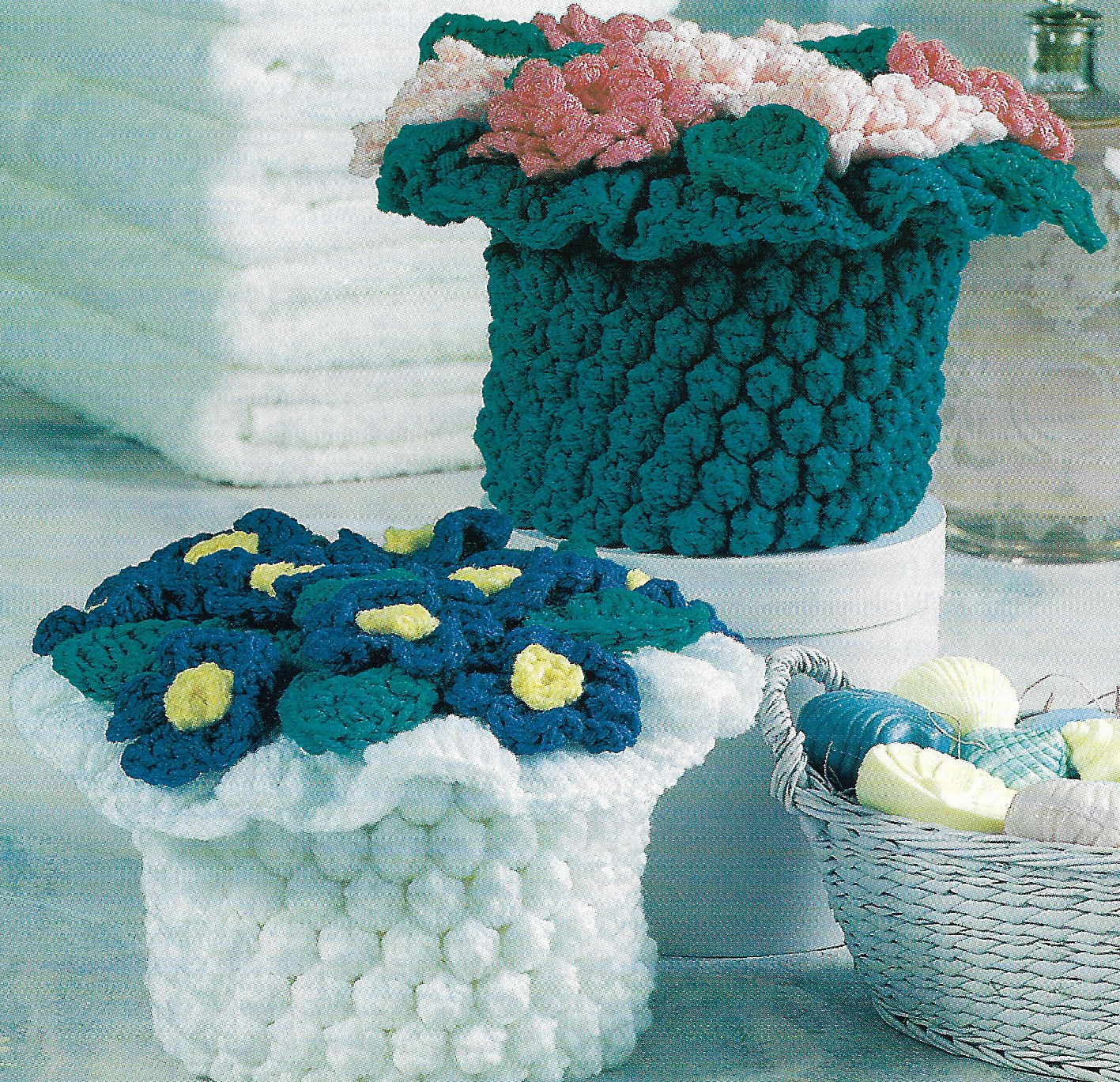 Beautiful Blossoms Tissue Roll Covers crochet PATTERN INSTRUCTIONS