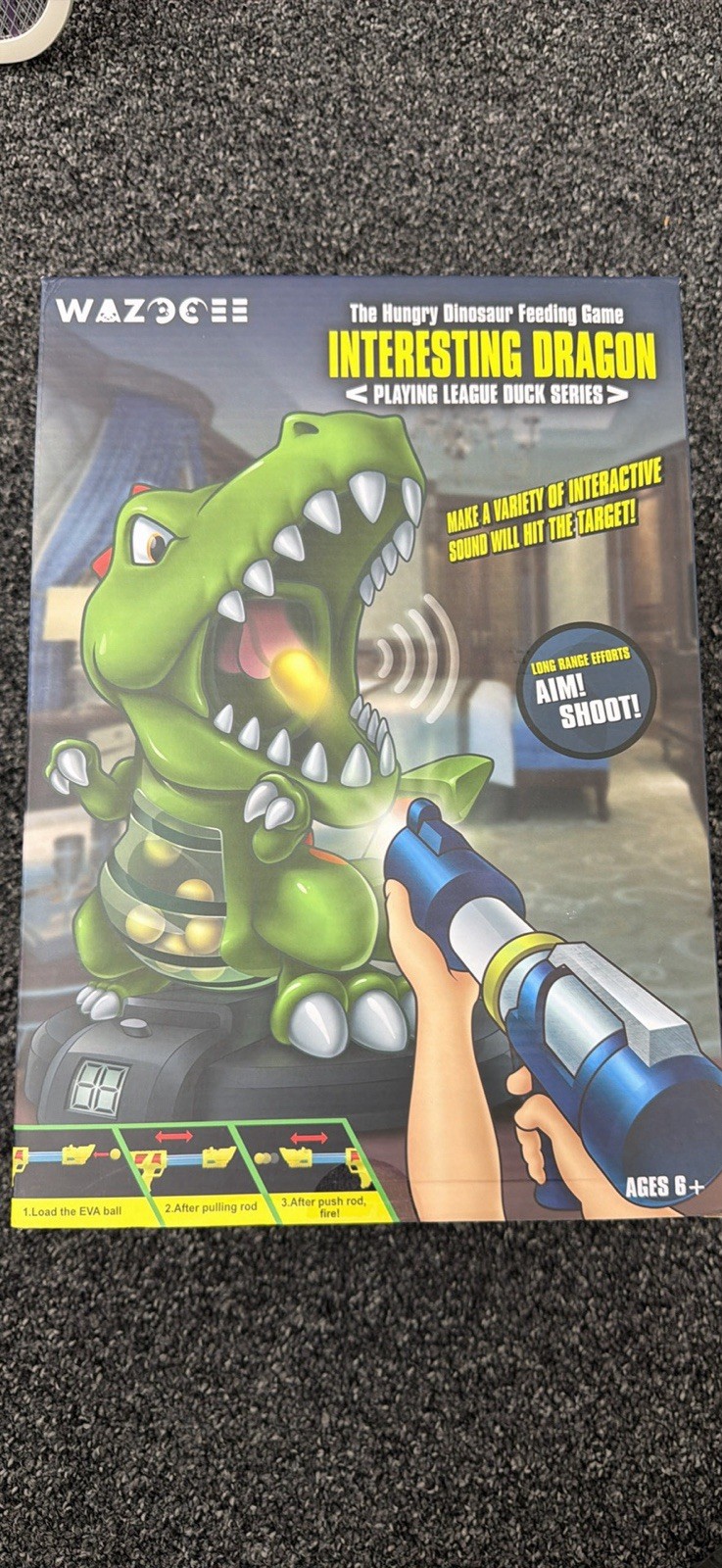 Dinosaur Shooting Toys for Boys Kids Target Games w/ Air Pump , LCD Score Record