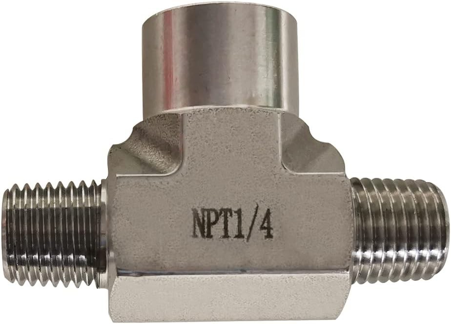 Metalwork 304 Stainless Steel Forged Pipe Fitting Street Tee 1/4" NPT Male x 1/4