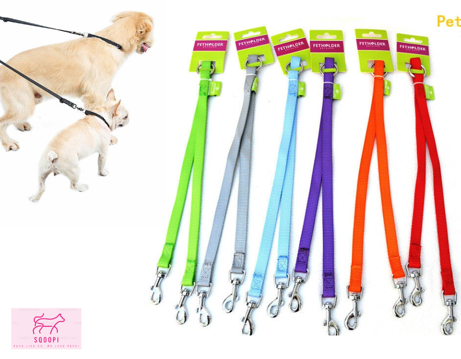Nylon Dog Coupler Leash Lead 2 Way Dual Double Pet Leash No Tange Walking