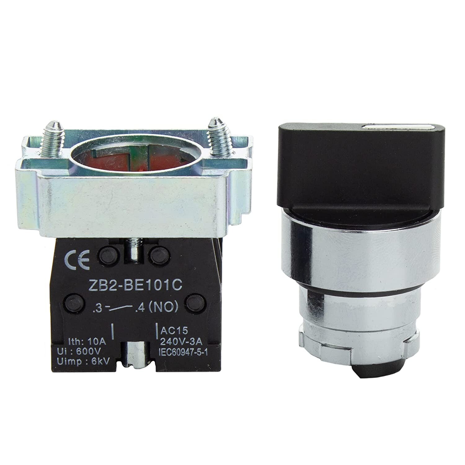 Rotary Switch 2-Position Maintained NO NC 22mm 220V 10A (1 Pack)