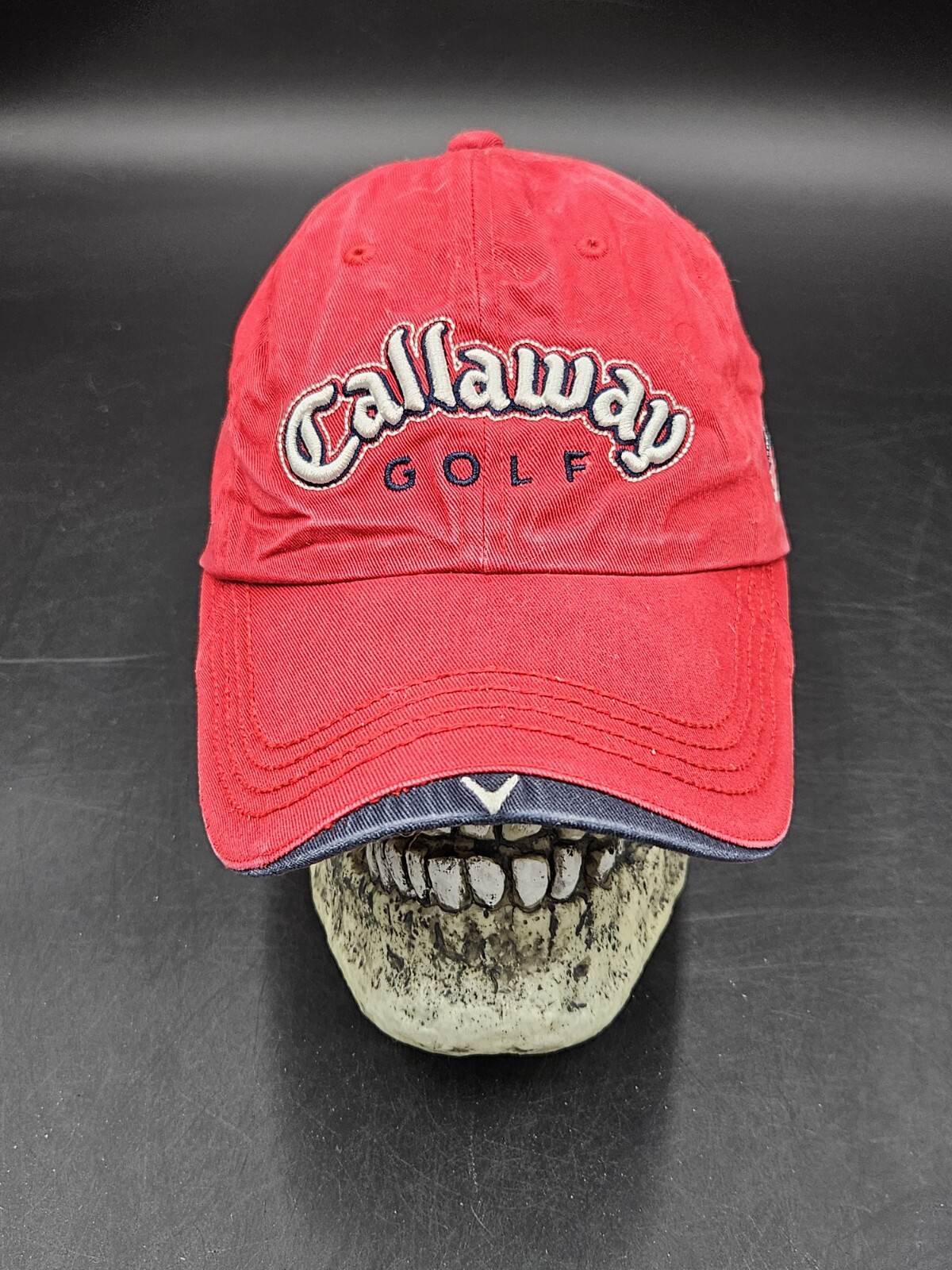 Callaway Golf Red Adjustable Baseball Hat Cap With US Flag