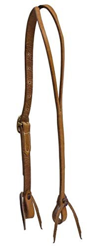 Showman Argentina Cow Leather Split Ear Headstall w/Brass Buckle & Tie Bit Loops