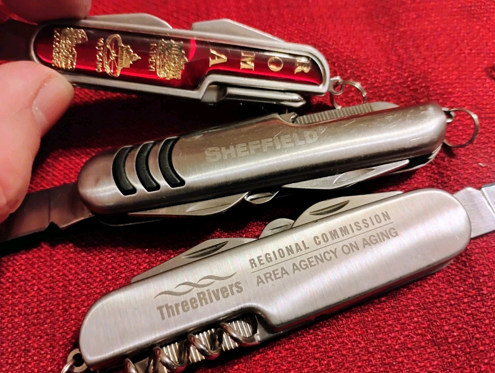 New camping survival multitool EDC knives 6pc lot, stainless scissors & more