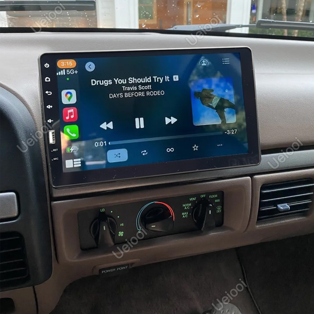 For 1992-1998 Ford F-150 F-250 F-350 Single DIN Apple CarPlay Car Radio Stereo