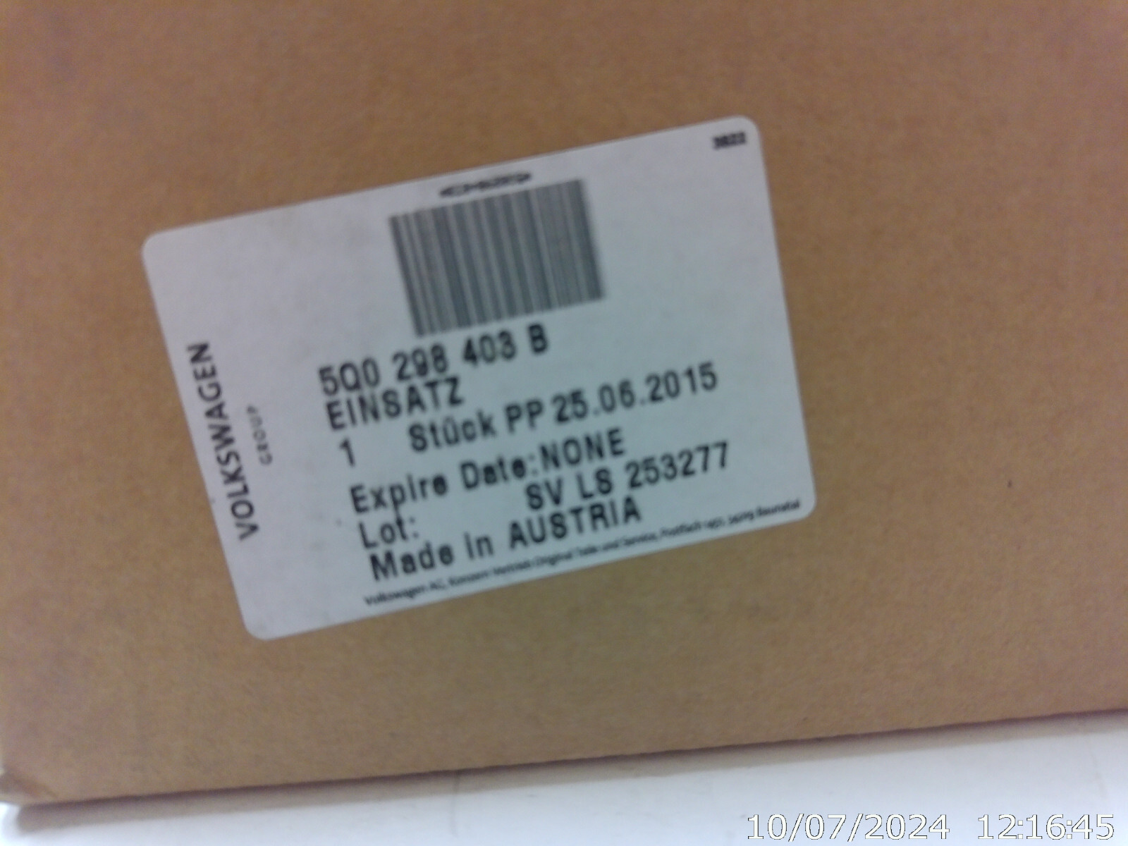 A/C Drier Desiccant Element VW 5Q0-298-403-B