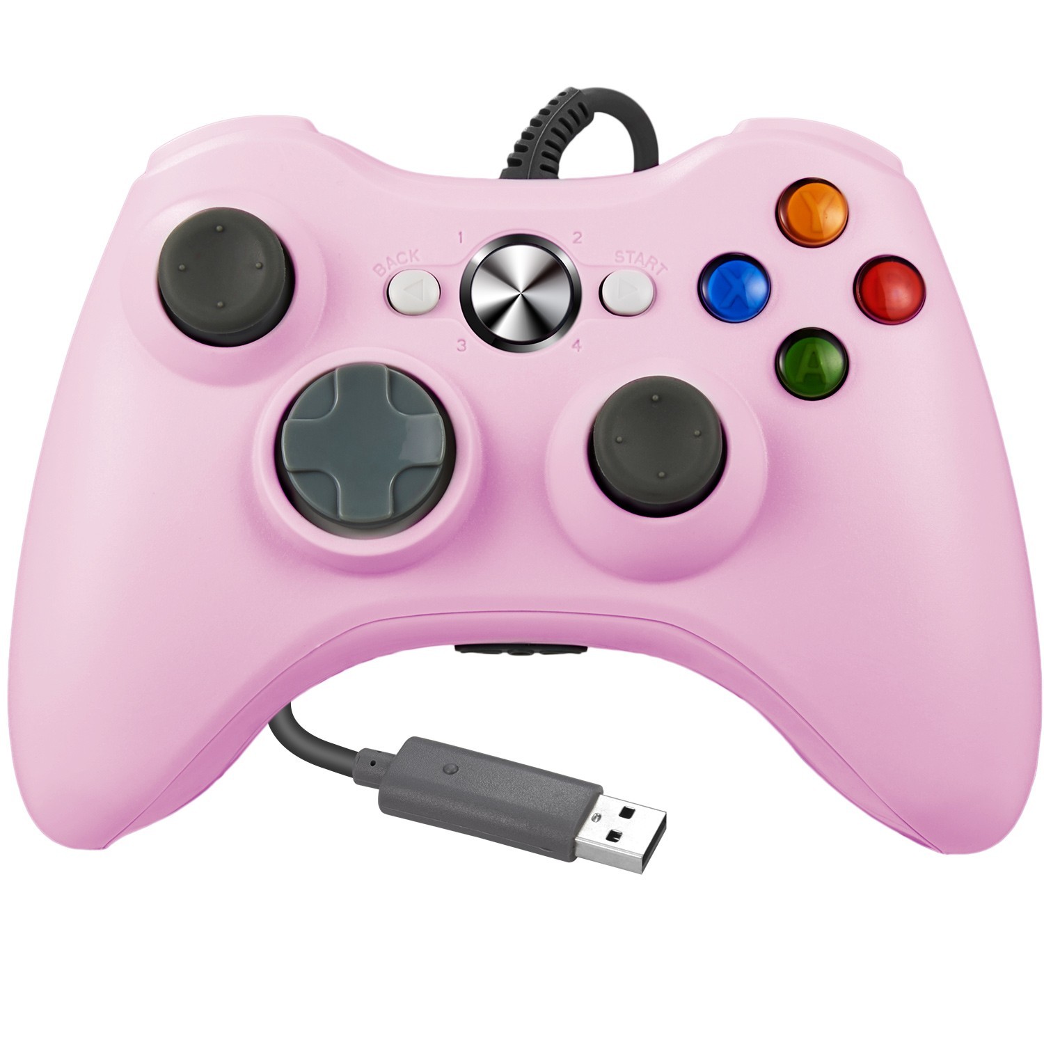 Pink Wired USB Game Controllers Joysticks for Microsoft Xbox 360 PC Windows 10 8
