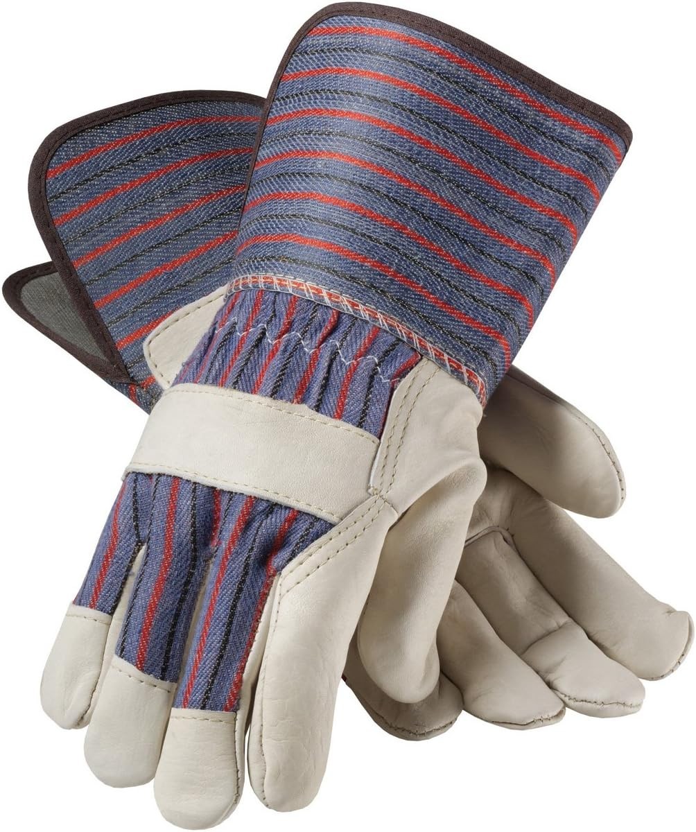 PIP 87-1663 Blue Top Grain Cowhide Leather Gauntlet Leather Gloves - 1 Dozen