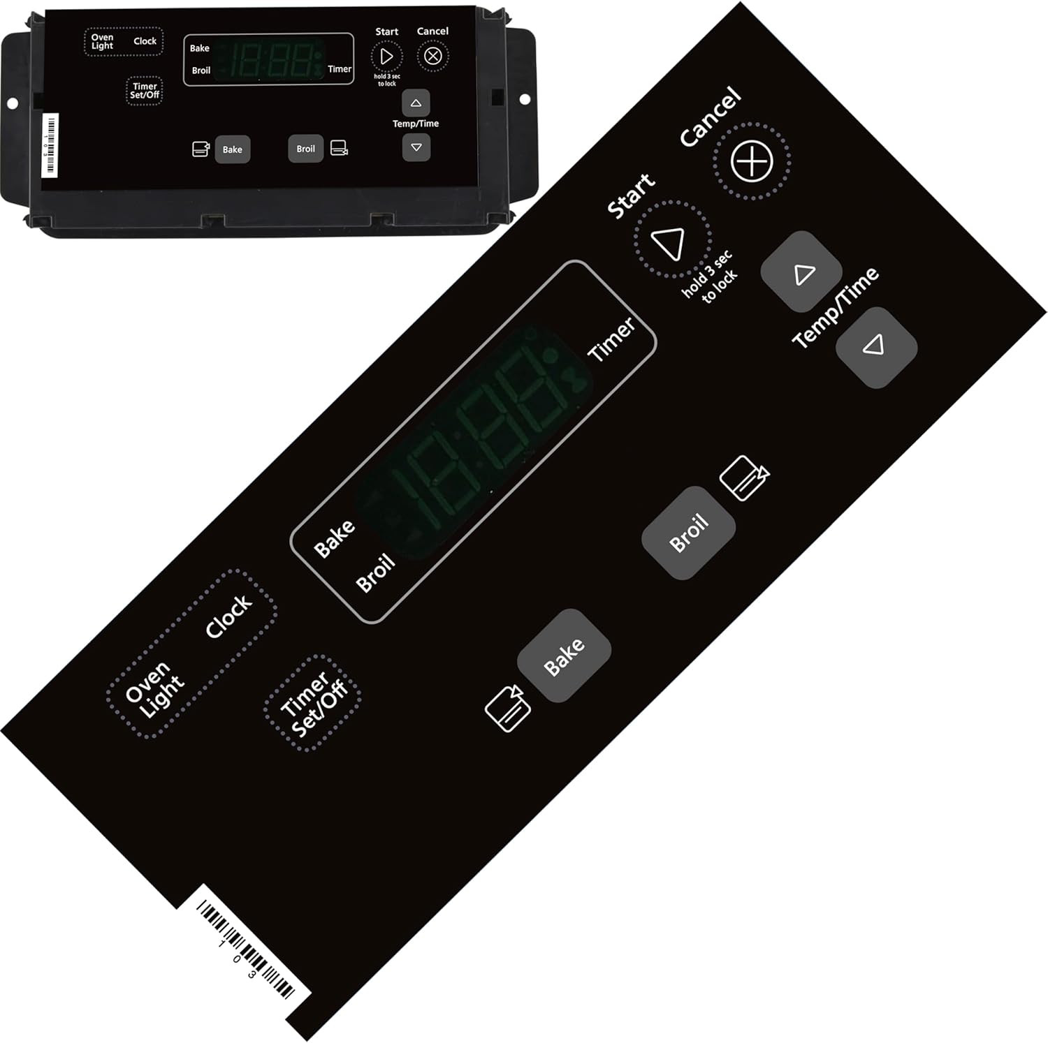 W11126814 W10556710 Oven Control Board Black Overlay Compatible with Whirlpool M