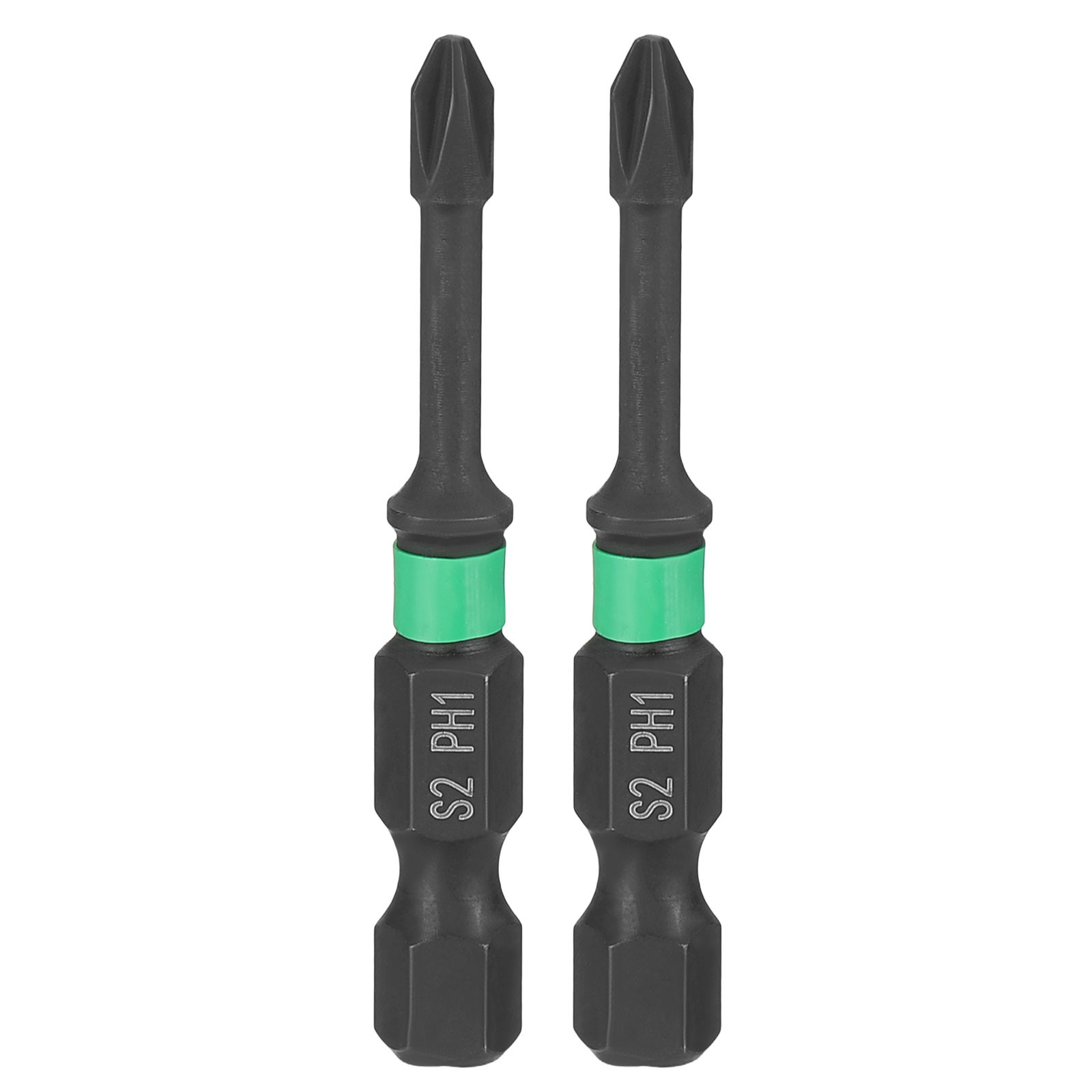 2Pcs, PH1 Impact Phillips Screwdriver Bits 1/4" Hex Shank 2" Length 0.12" Rod