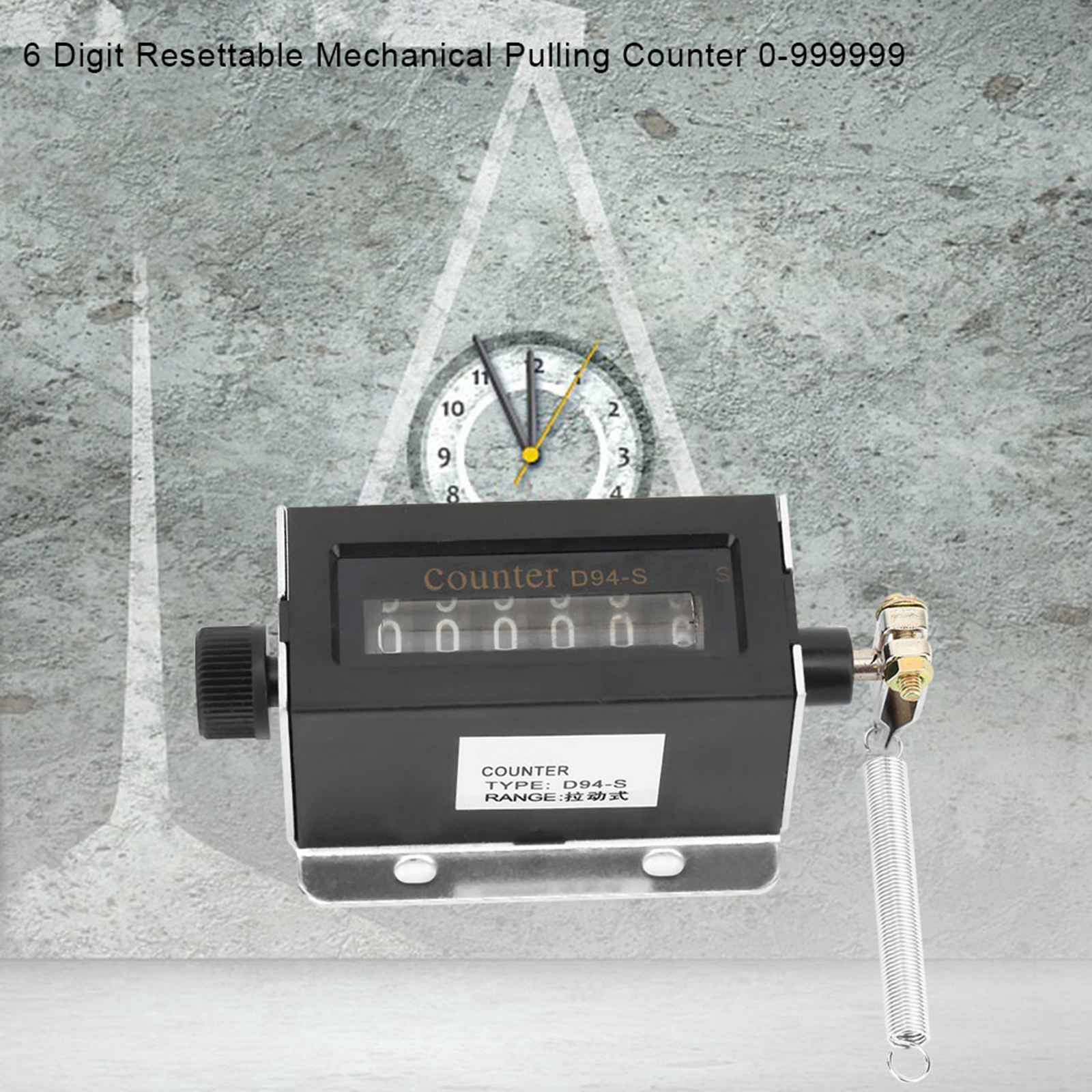 Professional D94-S 6 Digits Resettable Mechanical Pulling Counter 0-999999