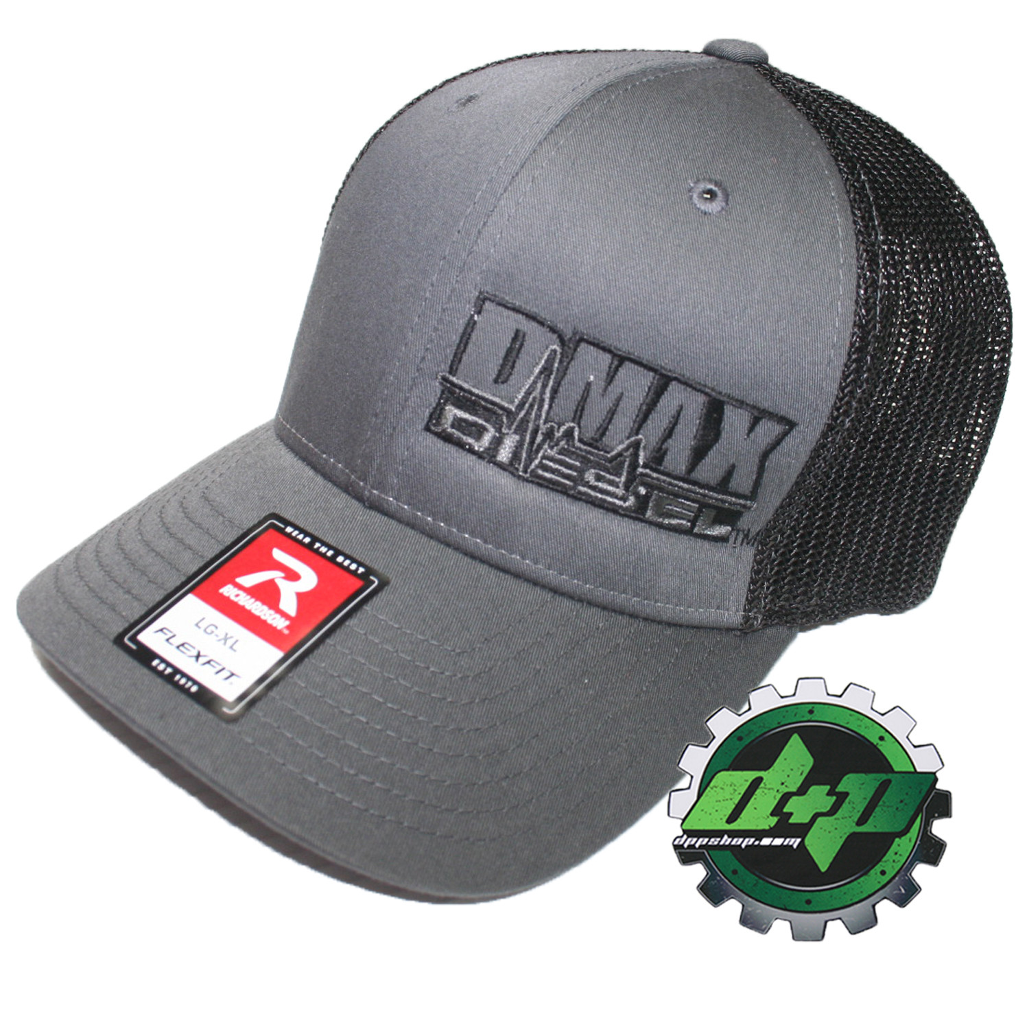 Duramax diesel Richardson 110 DMAX truck hat Flex fit grey BLACK mesh back L/XL