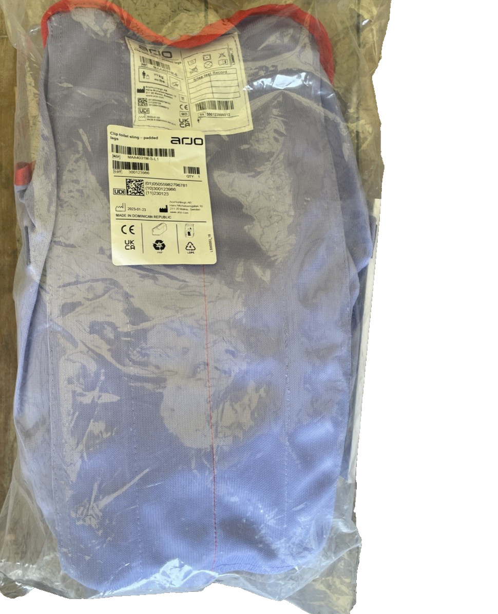 Arjo Huntleigh MAA4031M-S Toilet Sling 4 Clip Padded w/ Head Support - Small