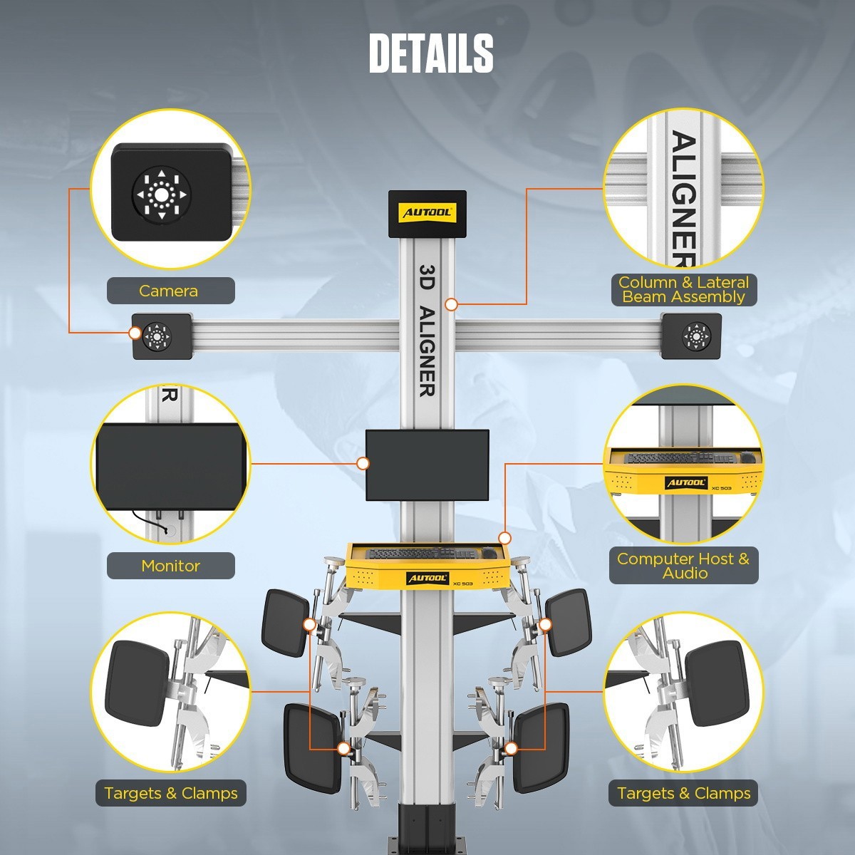 3D Wheel Alignment Machine For 4-Post Lifts Fully Automatic Tire Aligner System