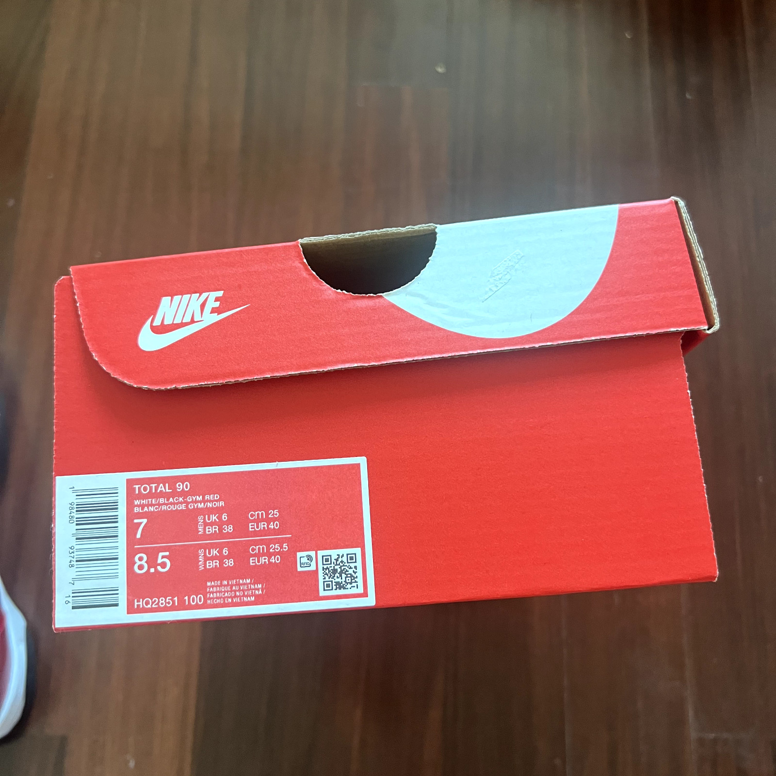 Nike Total 90 SP Mens Indoor Soccer Shoes White Gym Red Black HQ2851-100