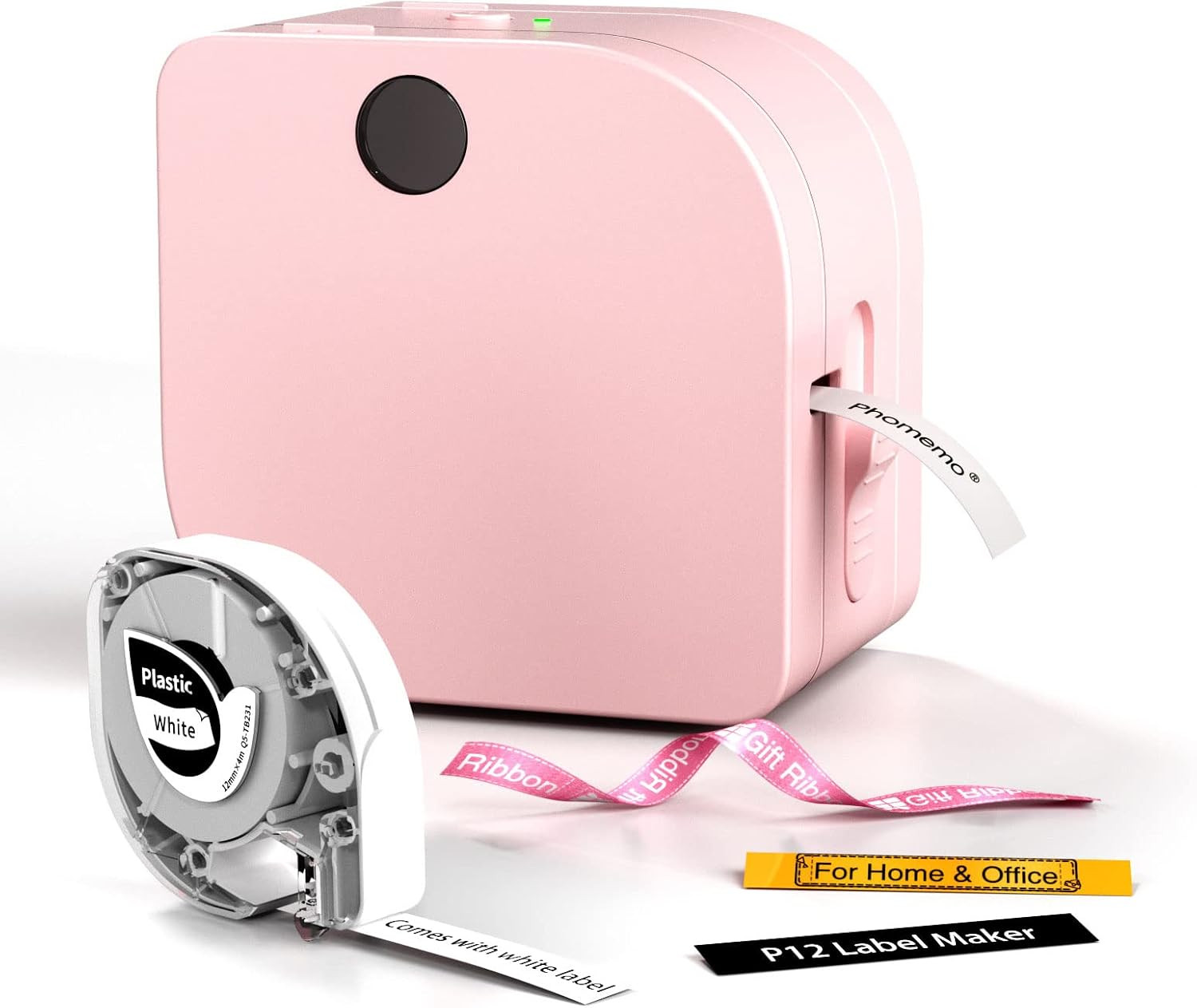 Label Maker Machine with Tape, P12 Ribbon Printer Machine Small Bluetooth Label
